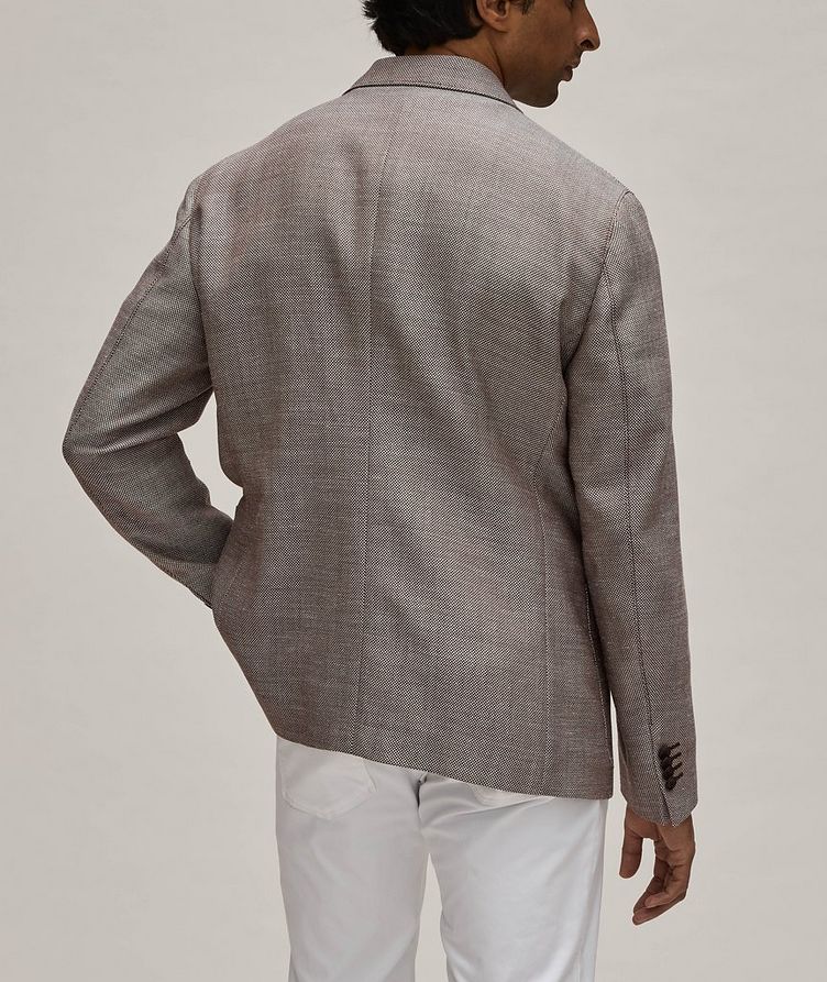 Upton Collection Jacquard Checkered Double-Breasted Wool-Blend Sport Jacket image 2