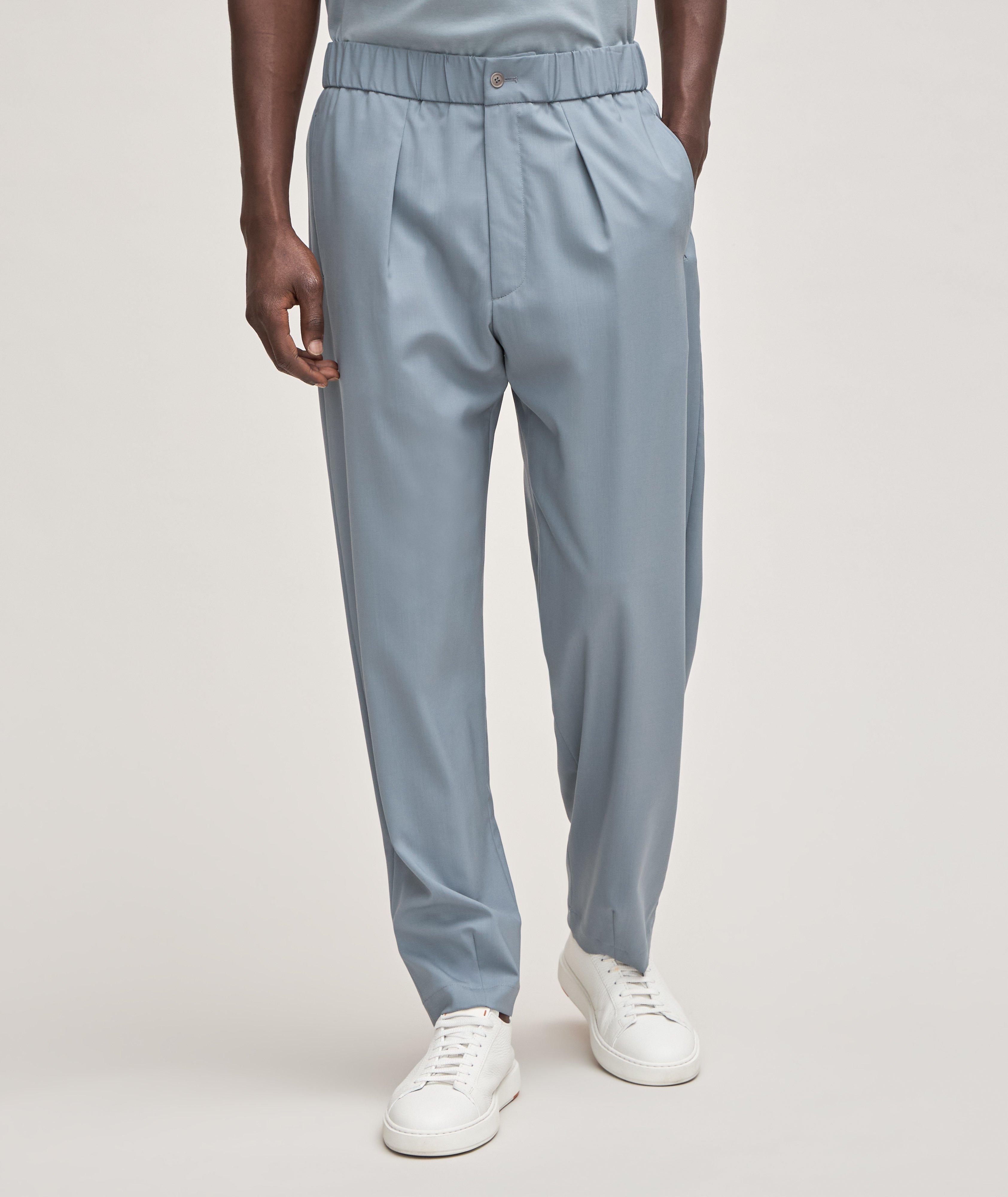 Pantalon en laine à taille élastiquée image 1