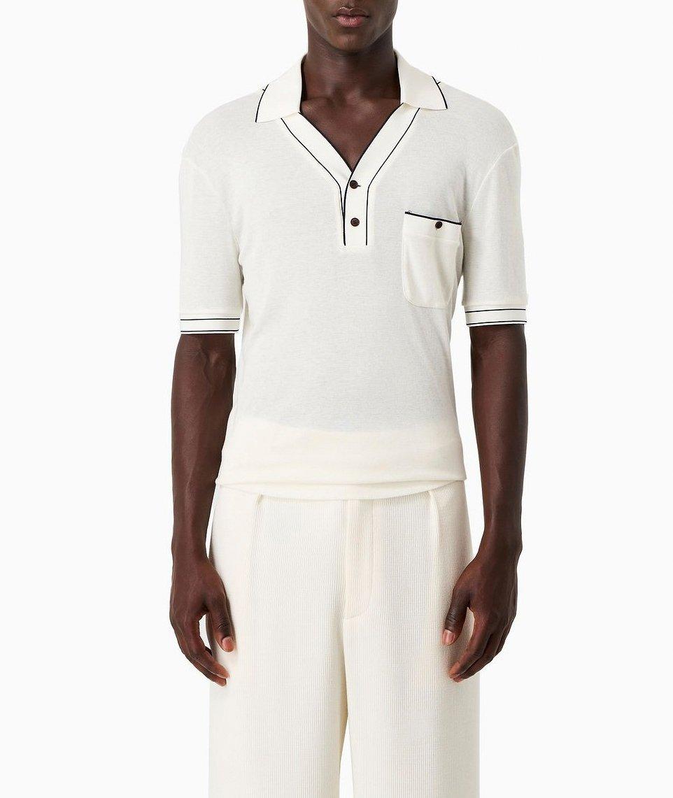 Contrast Lined Viscose-Wool Polo image 1