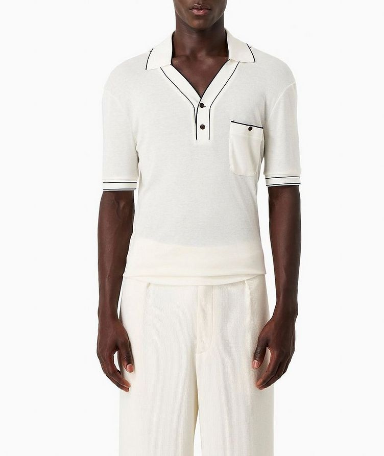 Contrast Lined Viscose-Wool Polo image 1
