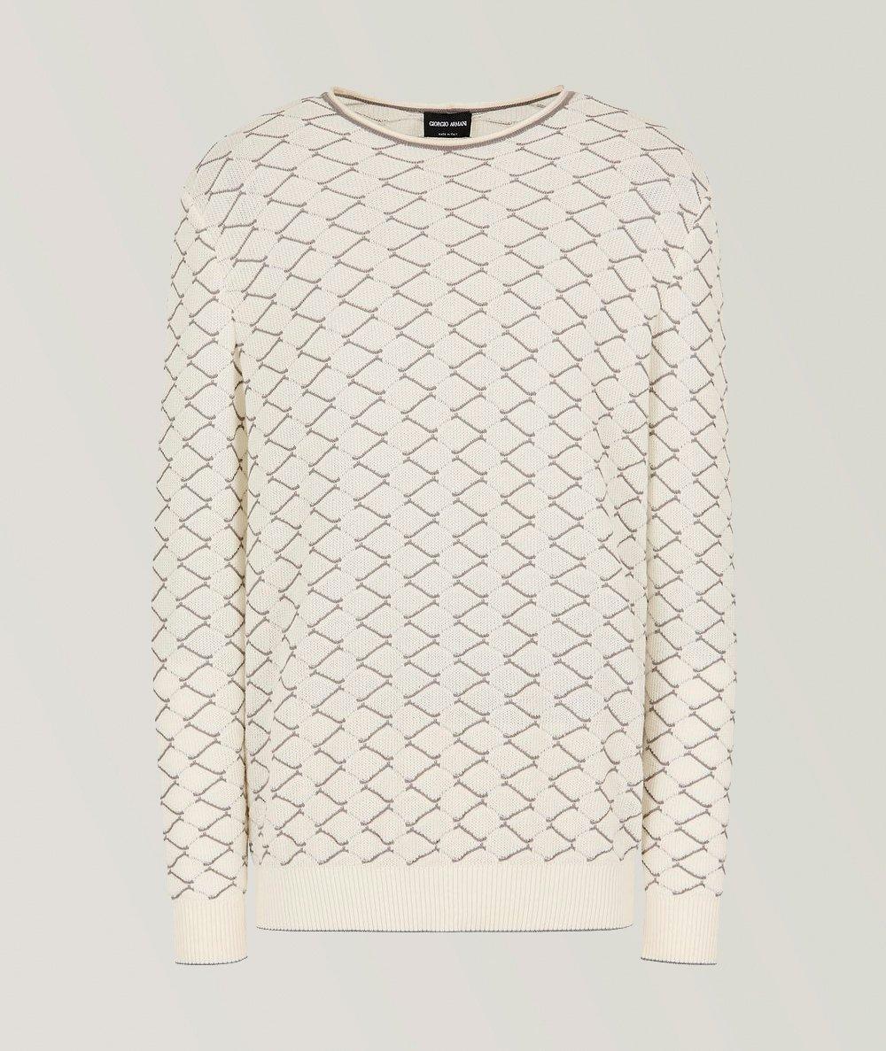 Geometric Cotton-Blend Sweater