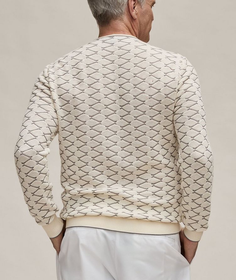 Geometric Cotton-Blend Sweater image 2