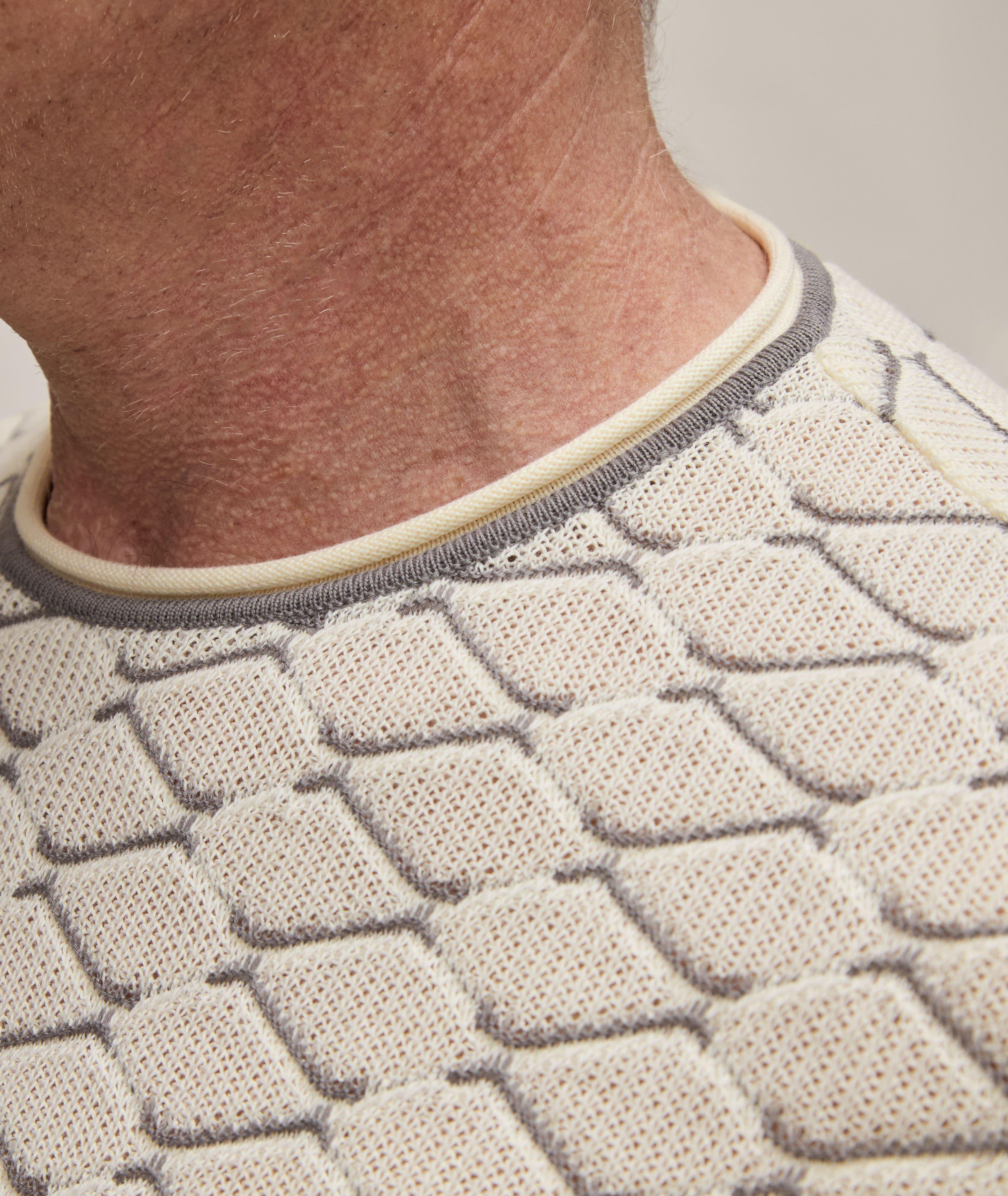 Geometric Cotton-Blend Sweater image 3