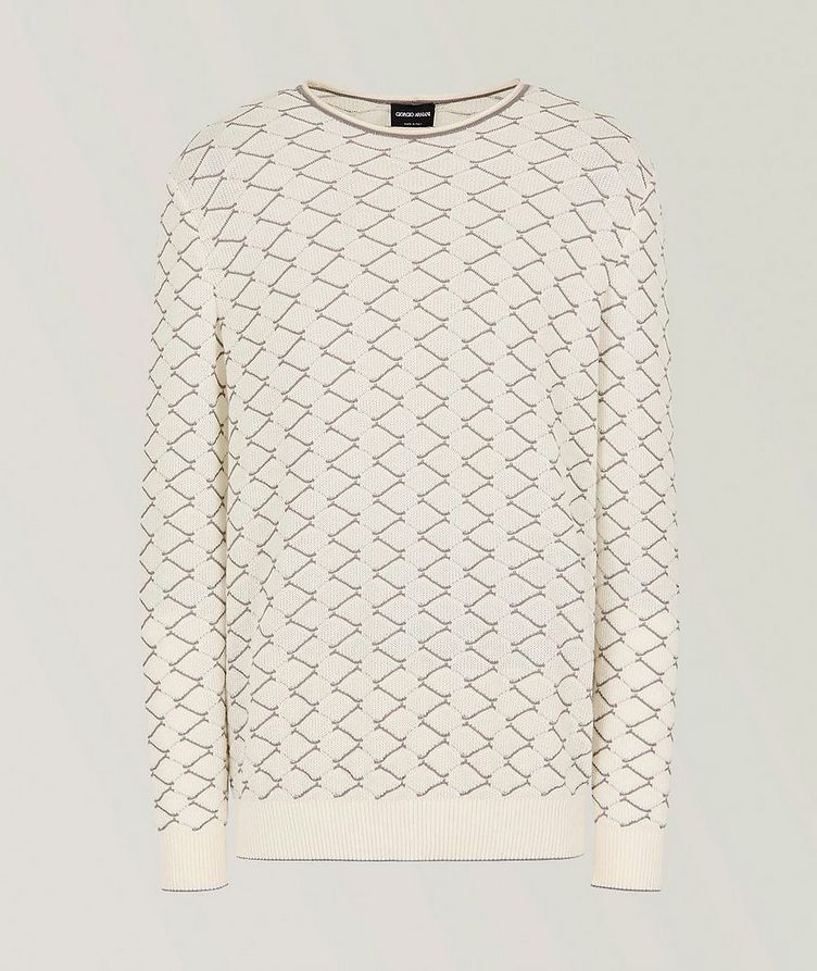 Geometric Cotton-Blend Sweater image 0
