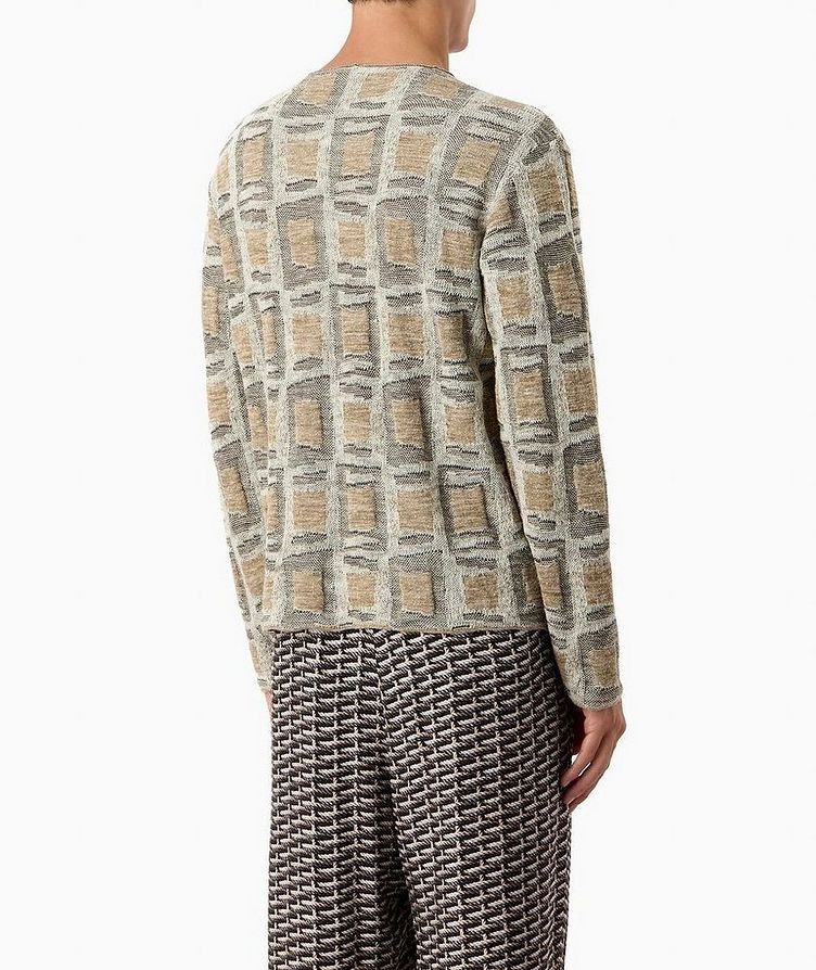 Jacquard Geometric Linen-Blend Sweater image 2