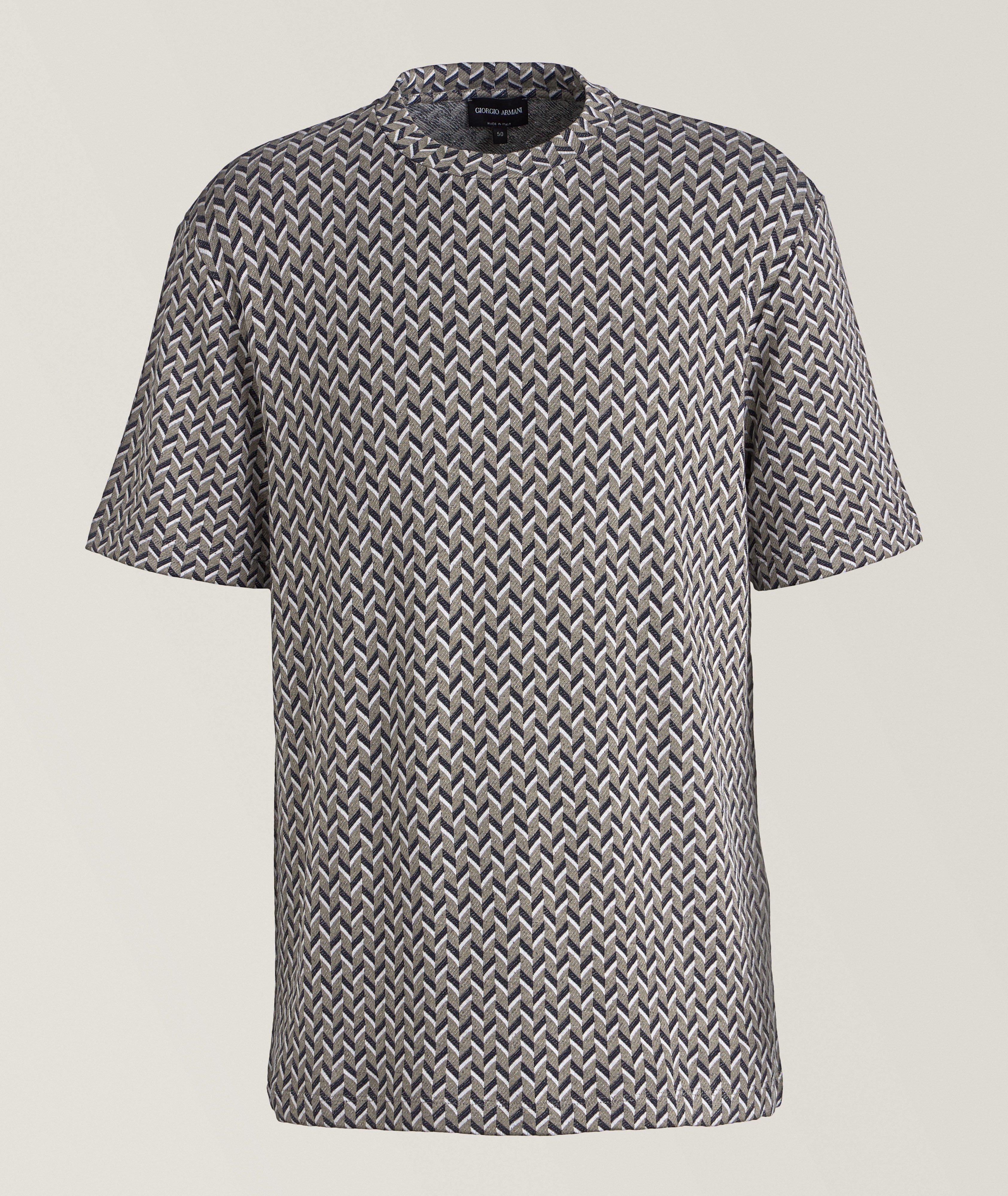 T-shirt en tissu écologiquement durable à motif géométrique image 0