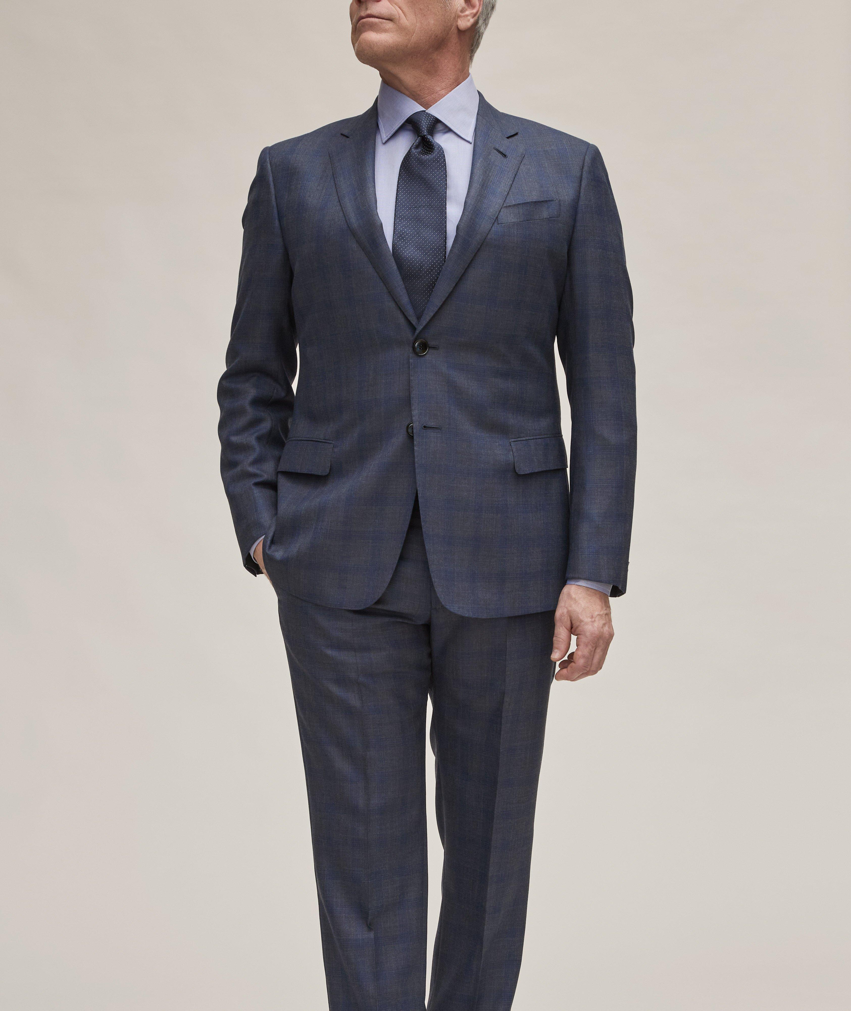 Soft Collection Windowpane Wool-Silk Suit image 1