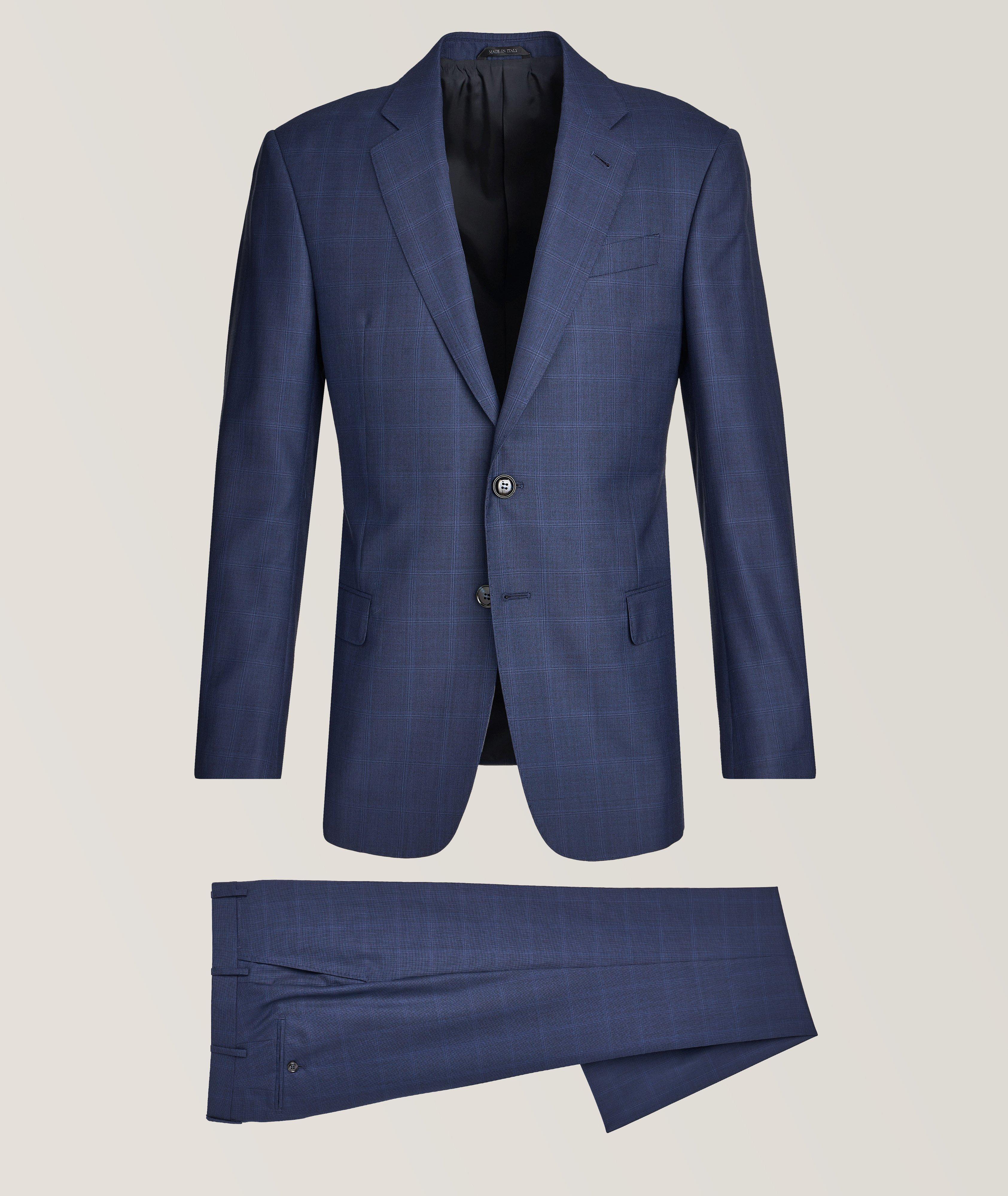 Soft Collection Checked Wool-Silk Suit