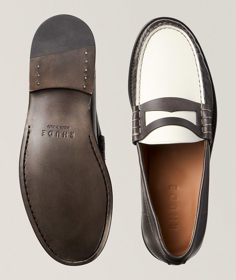 Two-Tone Leather Penny Loafers image 2