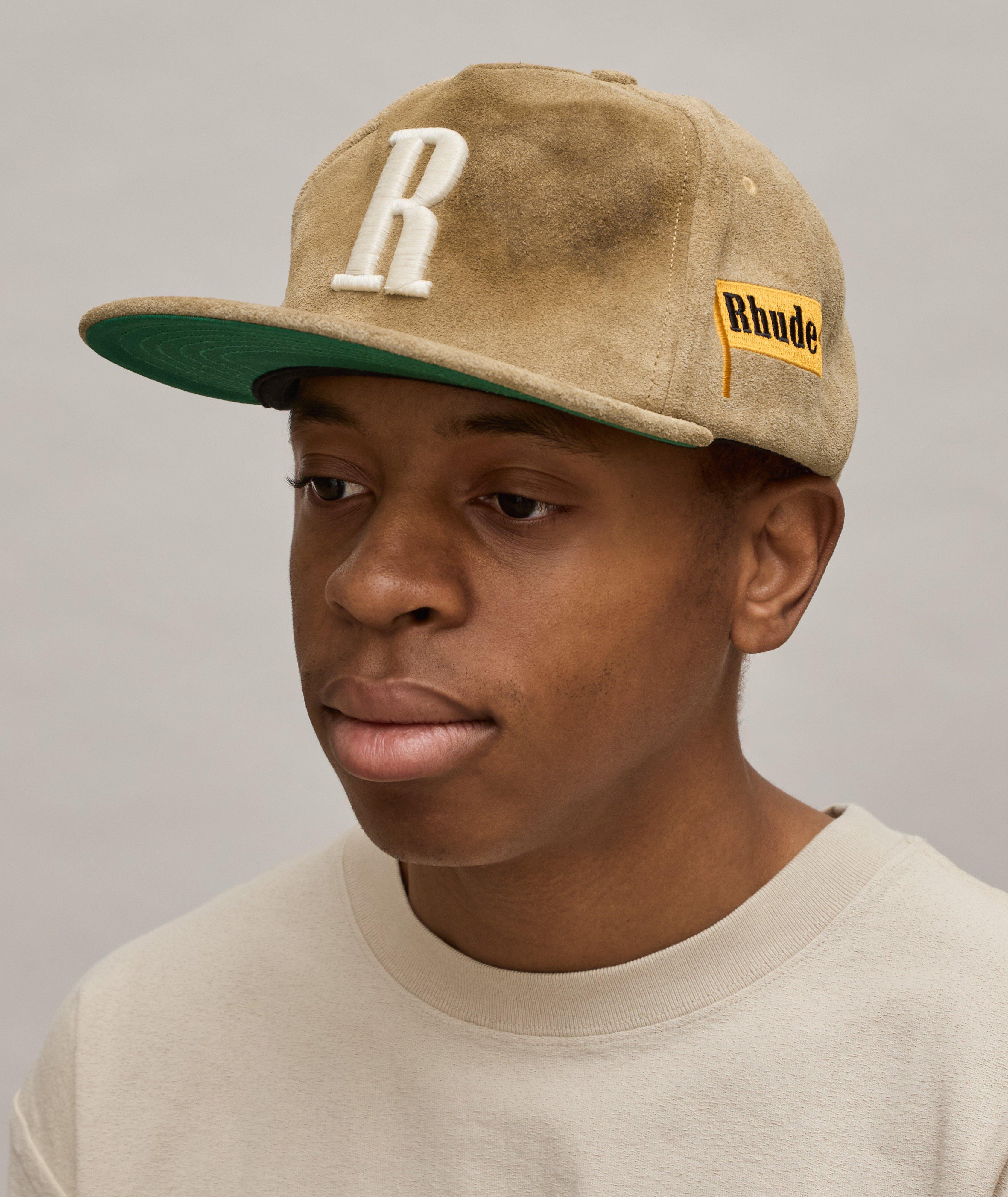 Embroidered 'R' Suede Baseball Cap image 2