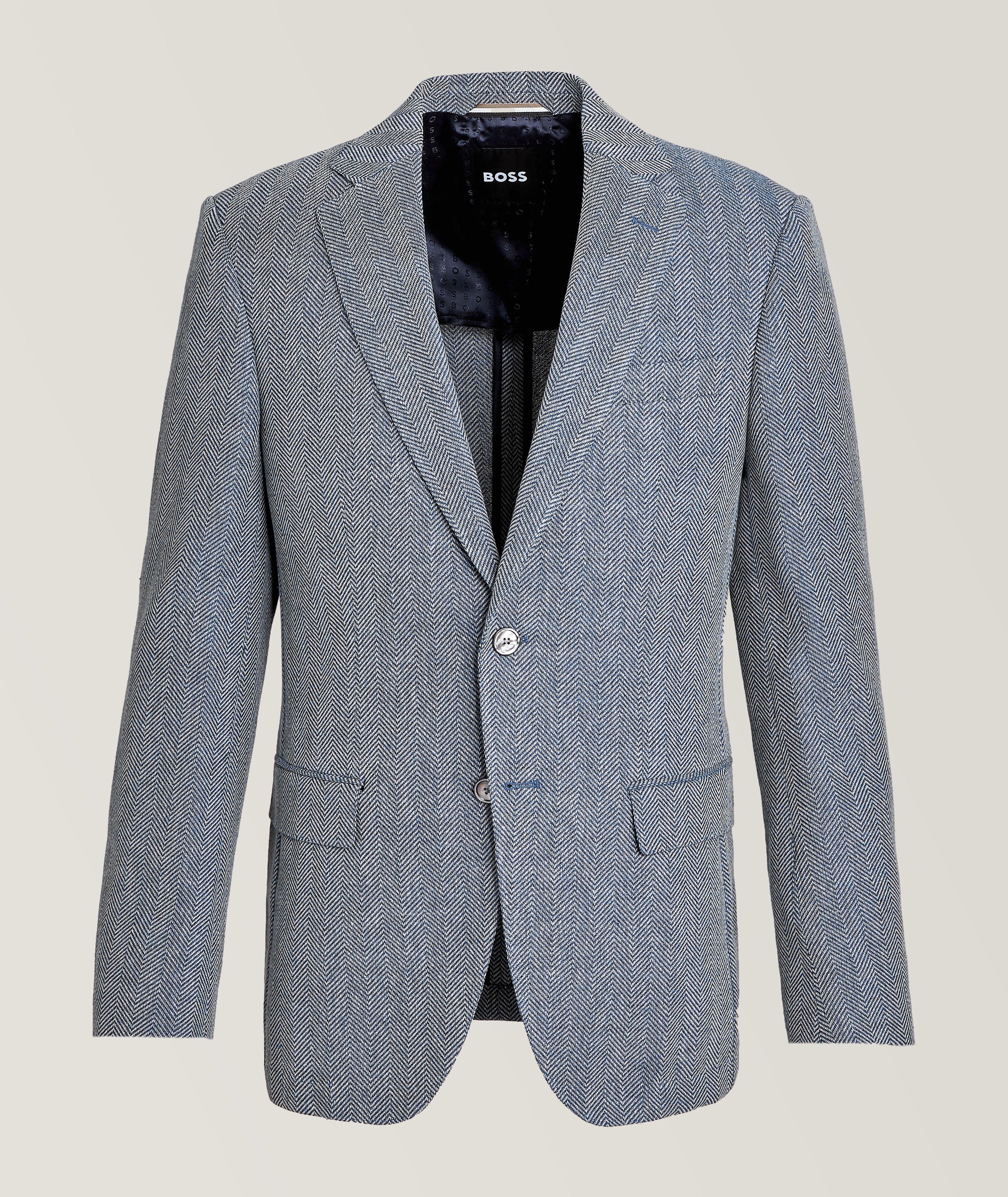 Hutson Herringbone Weave Cotton-Virgin Wool Sport Jacket