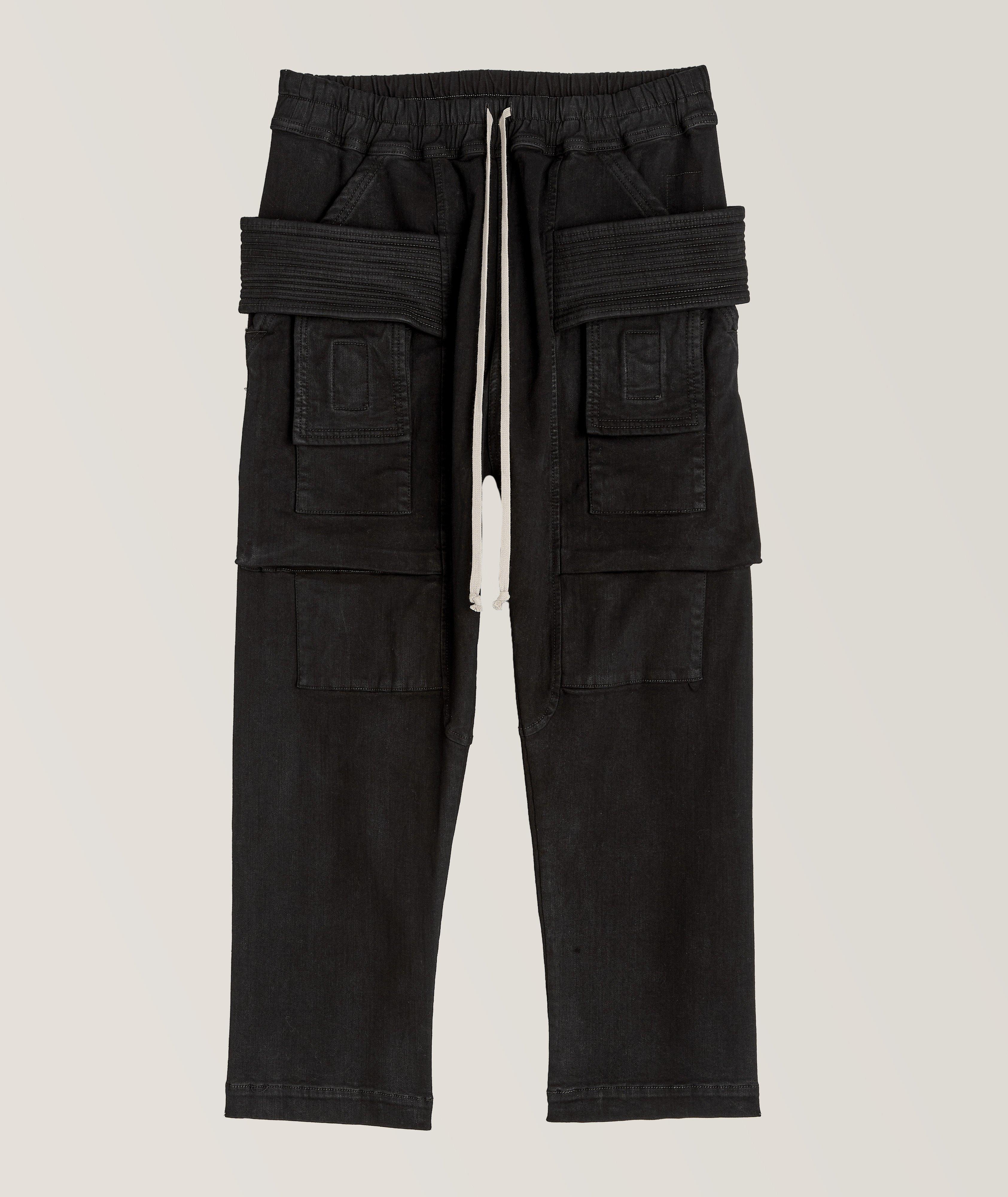 Stretch-Cotton Cropped Cargo Pants