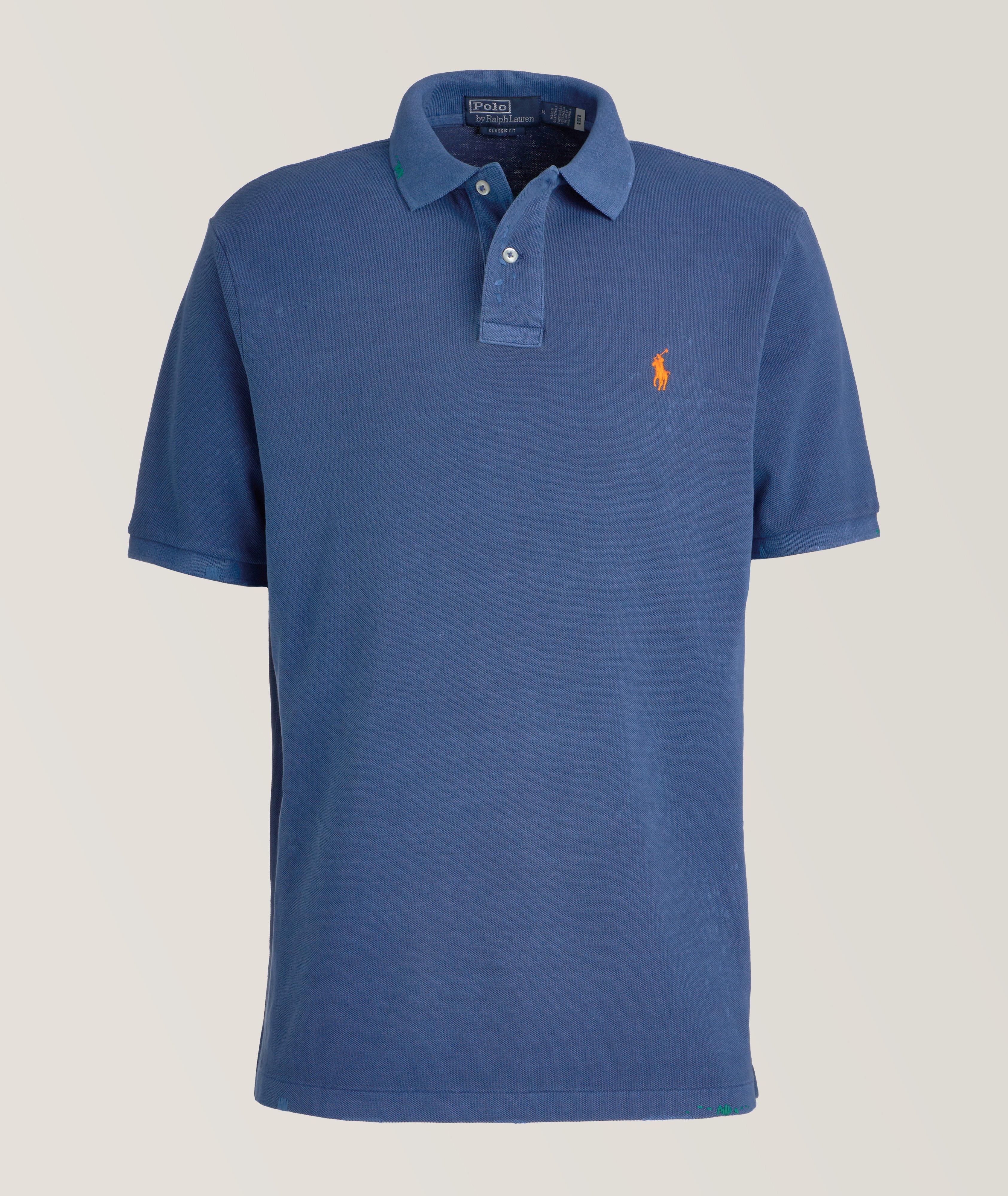 Distressed & Asymmetrically Stitched Cotton Polo  image 0