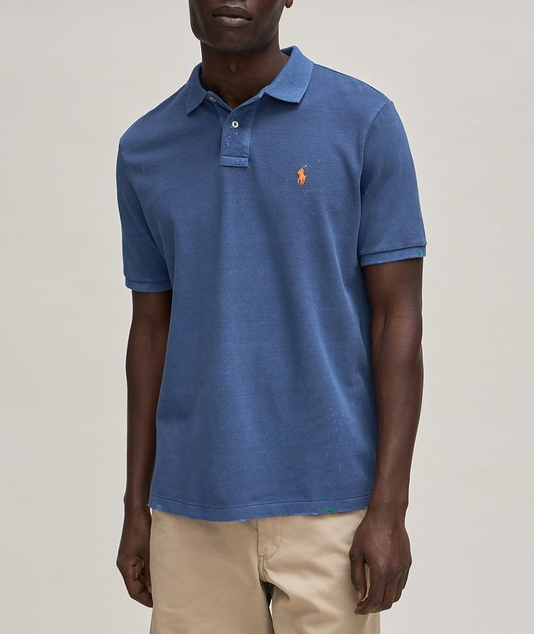 Distressed & Asymmetrically Stitched Cotton Polo  image 1