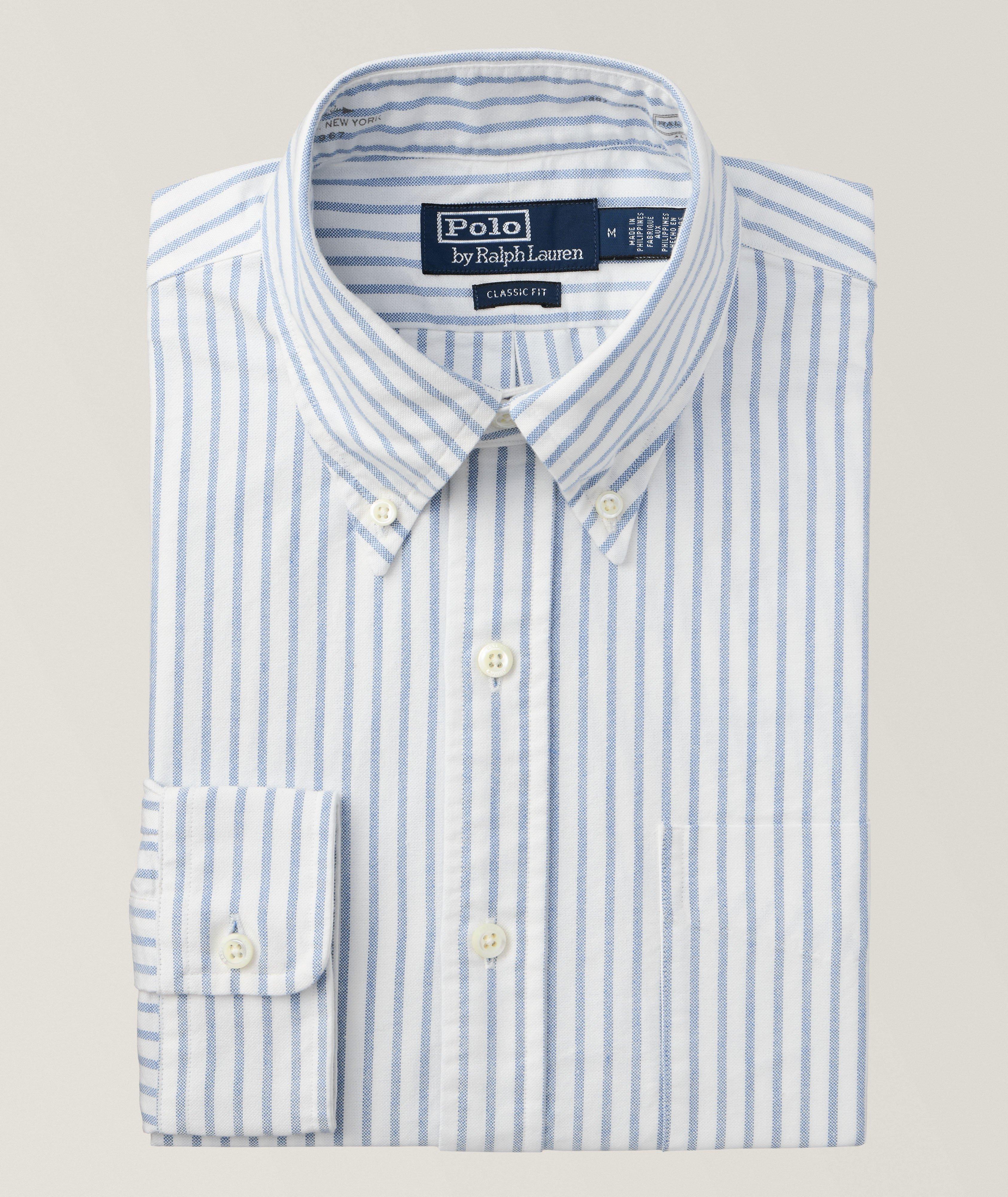 Striped Oxford Cotton Sport Shirt  image 0
