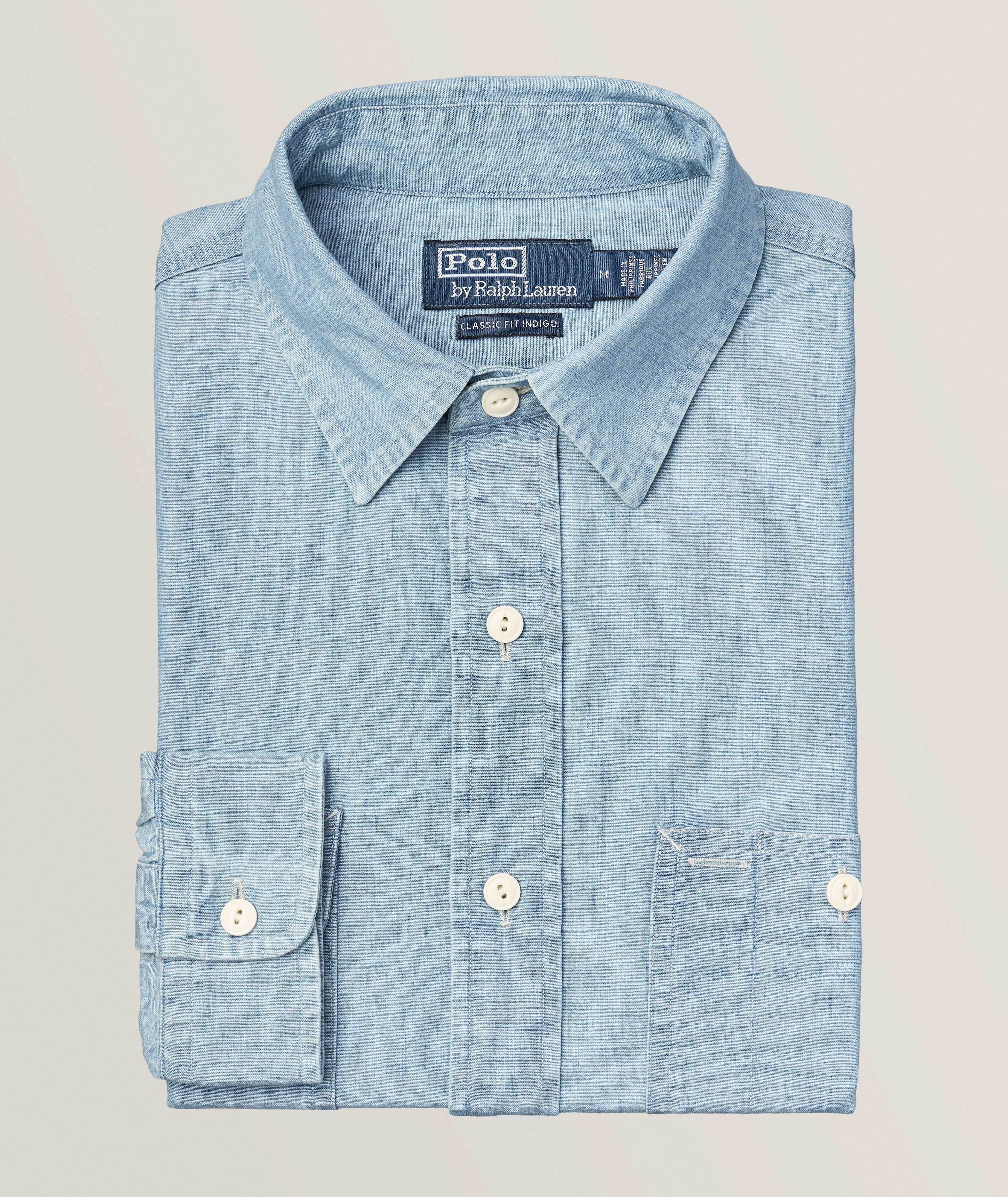 Ralph lauren men's chambray shirt hotsell