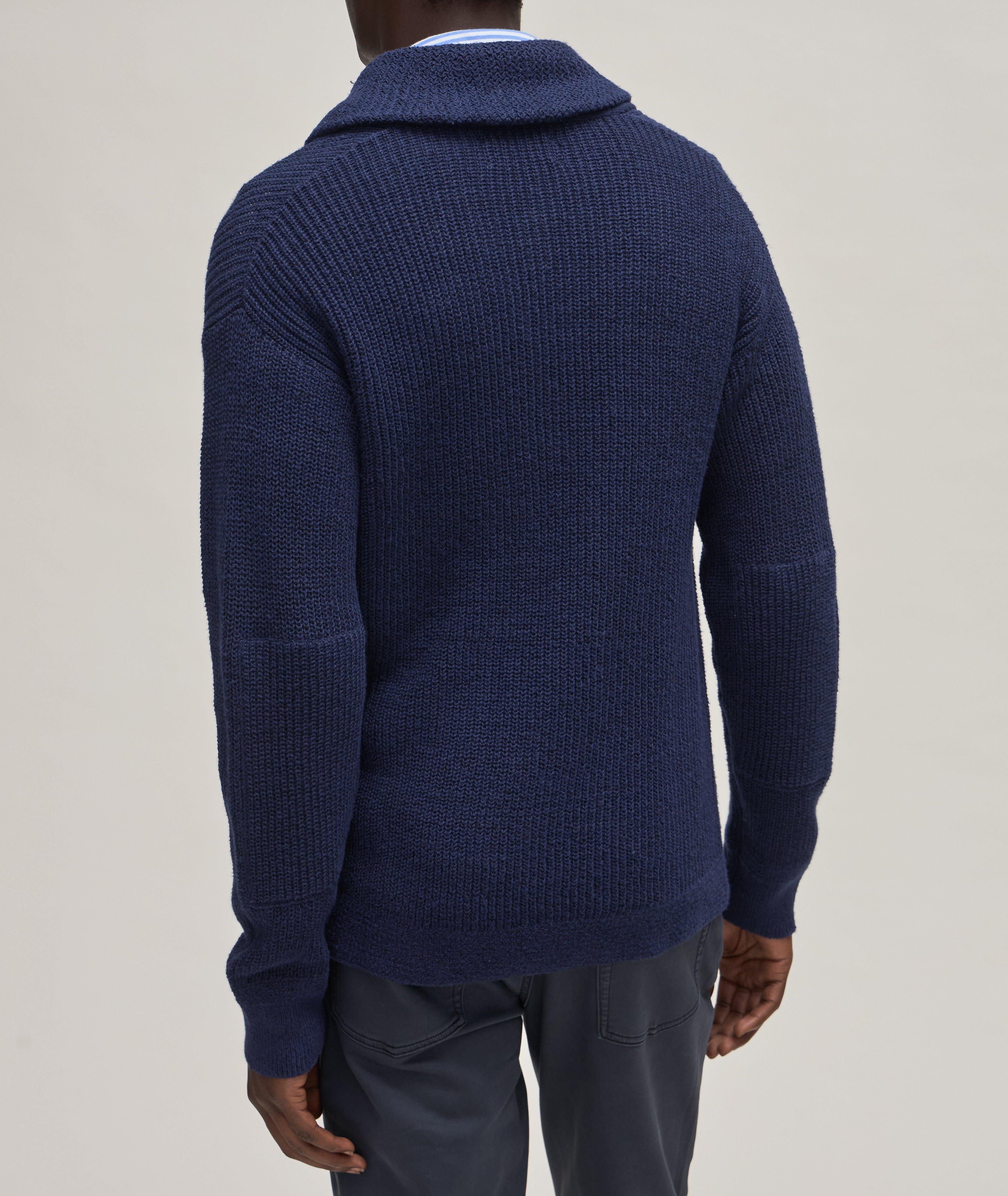 Herringbone Knit Linen-Cotton Sweater