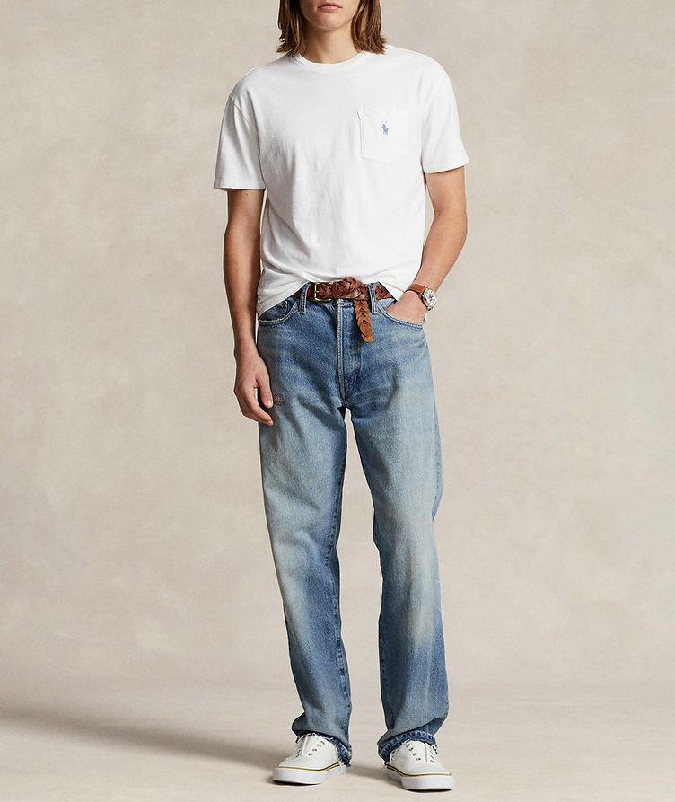 T-shirt en coton et en lin avec poche de poitrine image 3