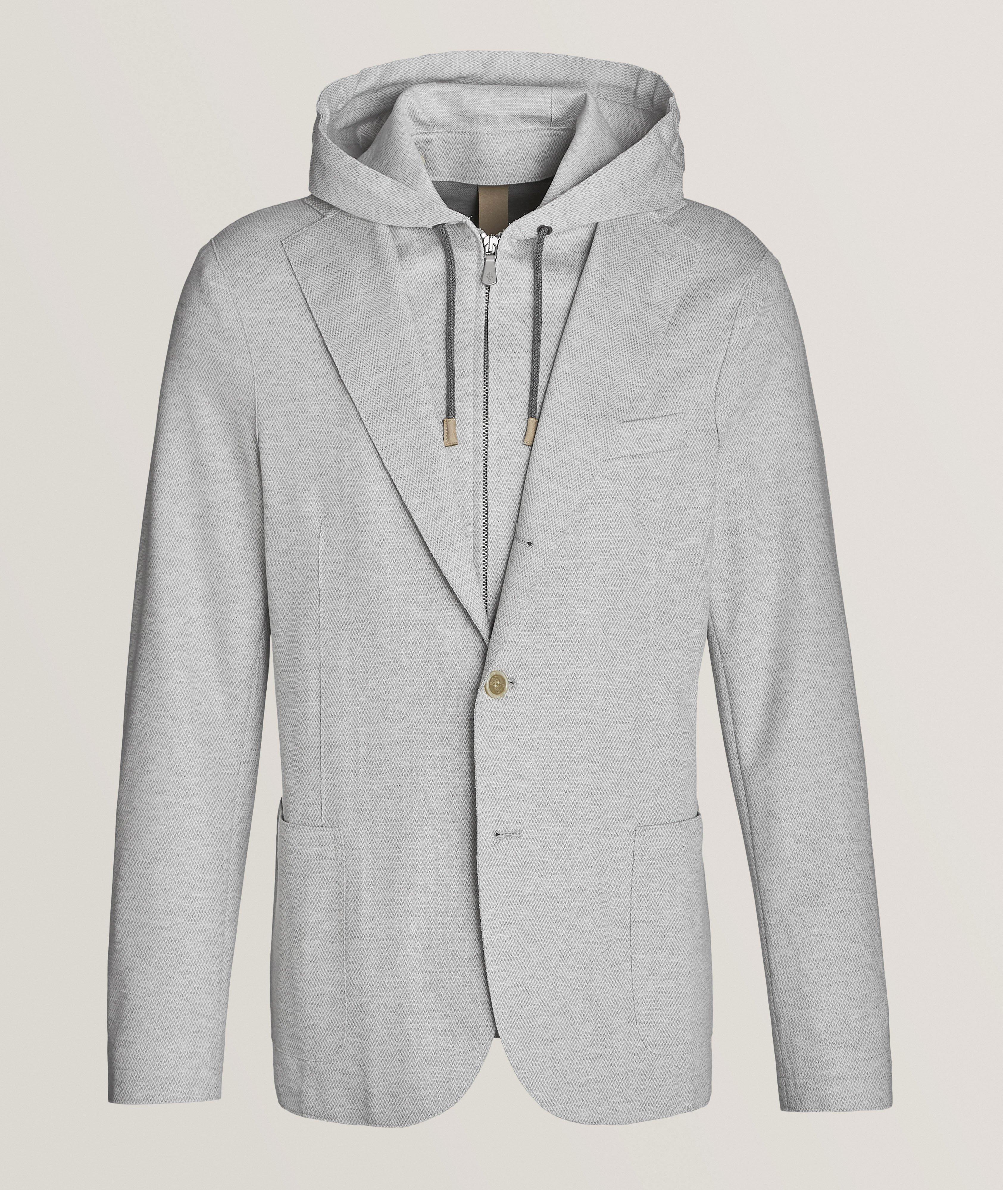 Eleventy ribbon-trim hooded jacket - Grey
