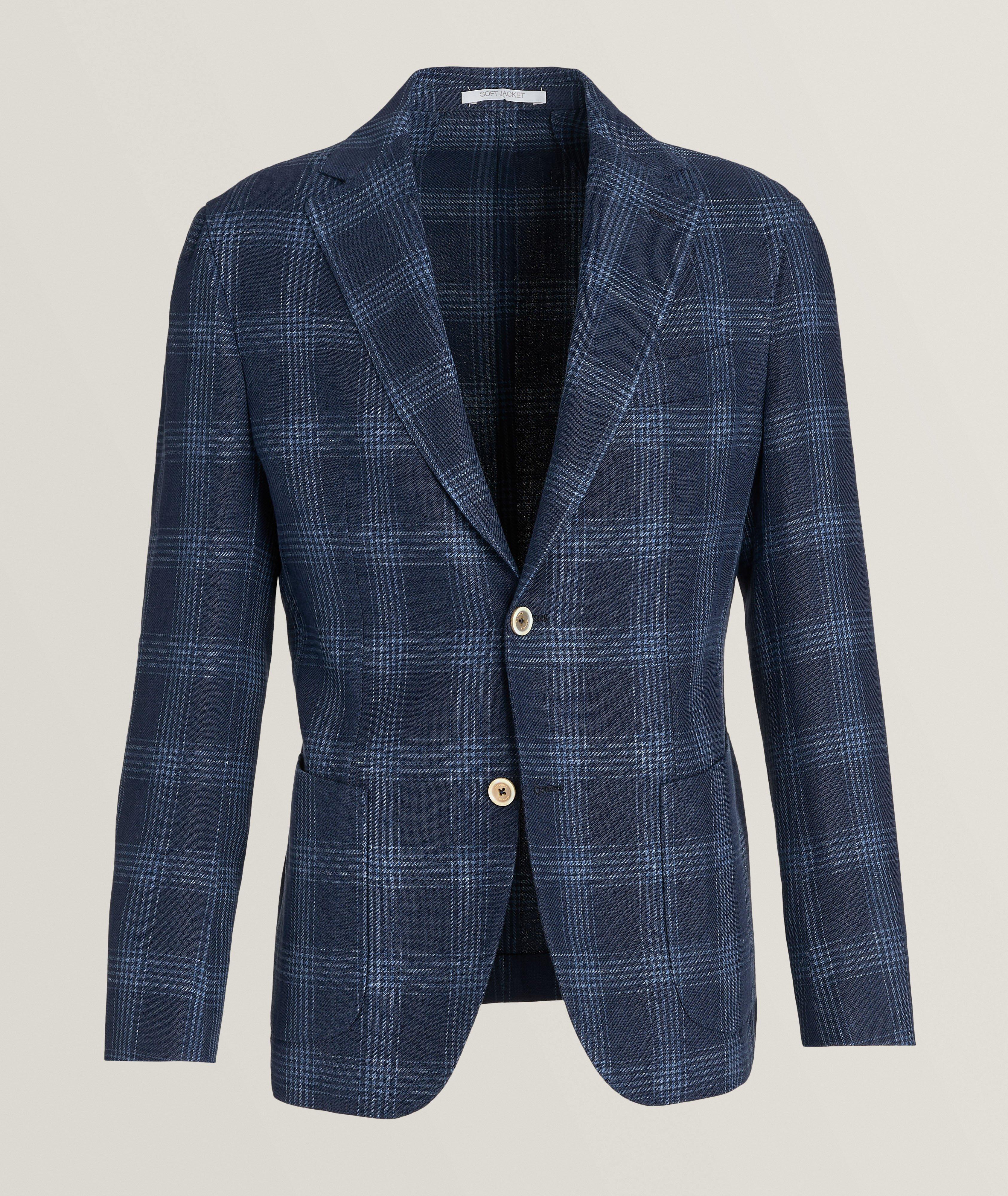 Platinum Collection Checked Linen-Wool Sport Jacket image 0