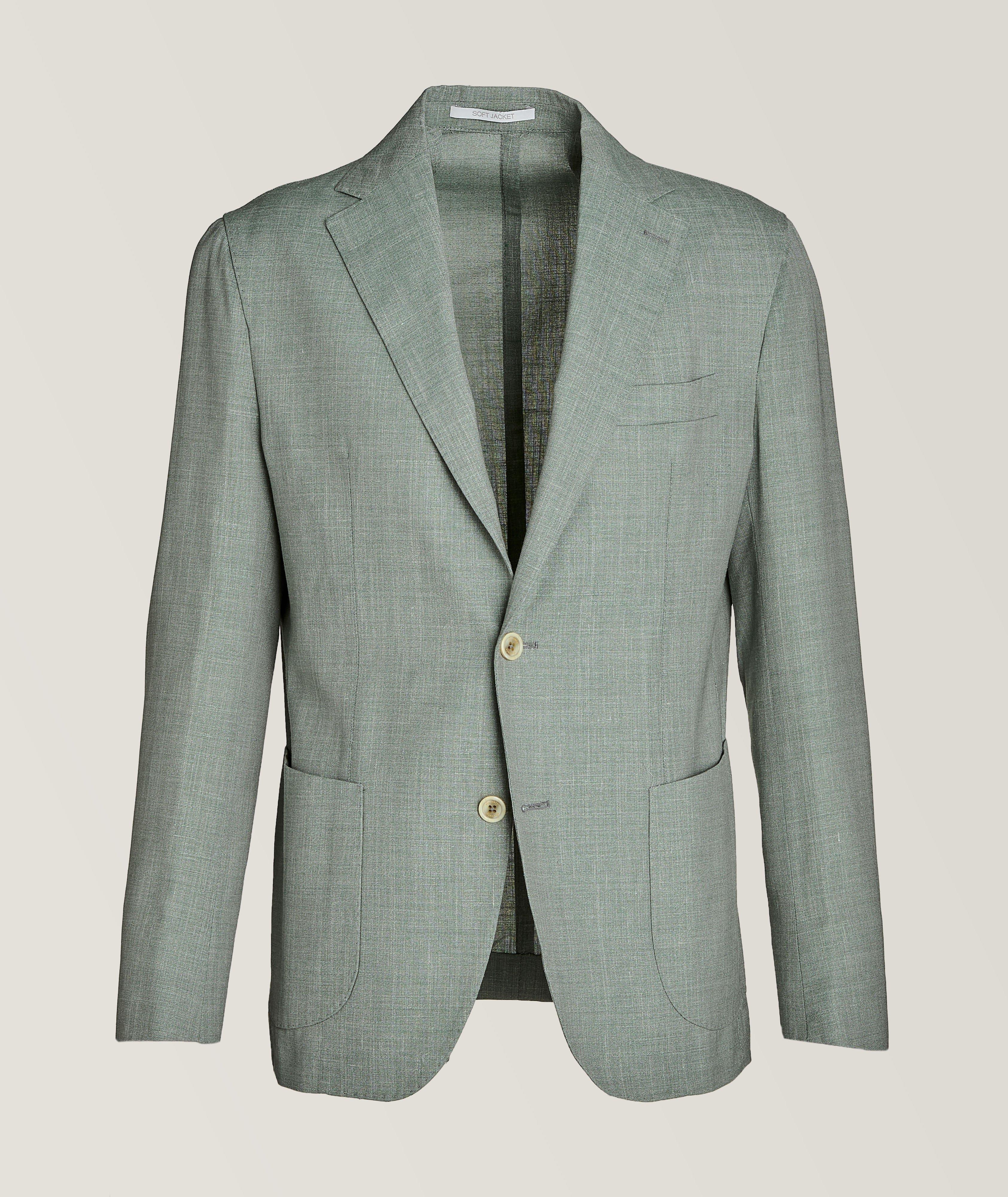 Crosshatch Wool, Silk & Linen Soft Jacket
