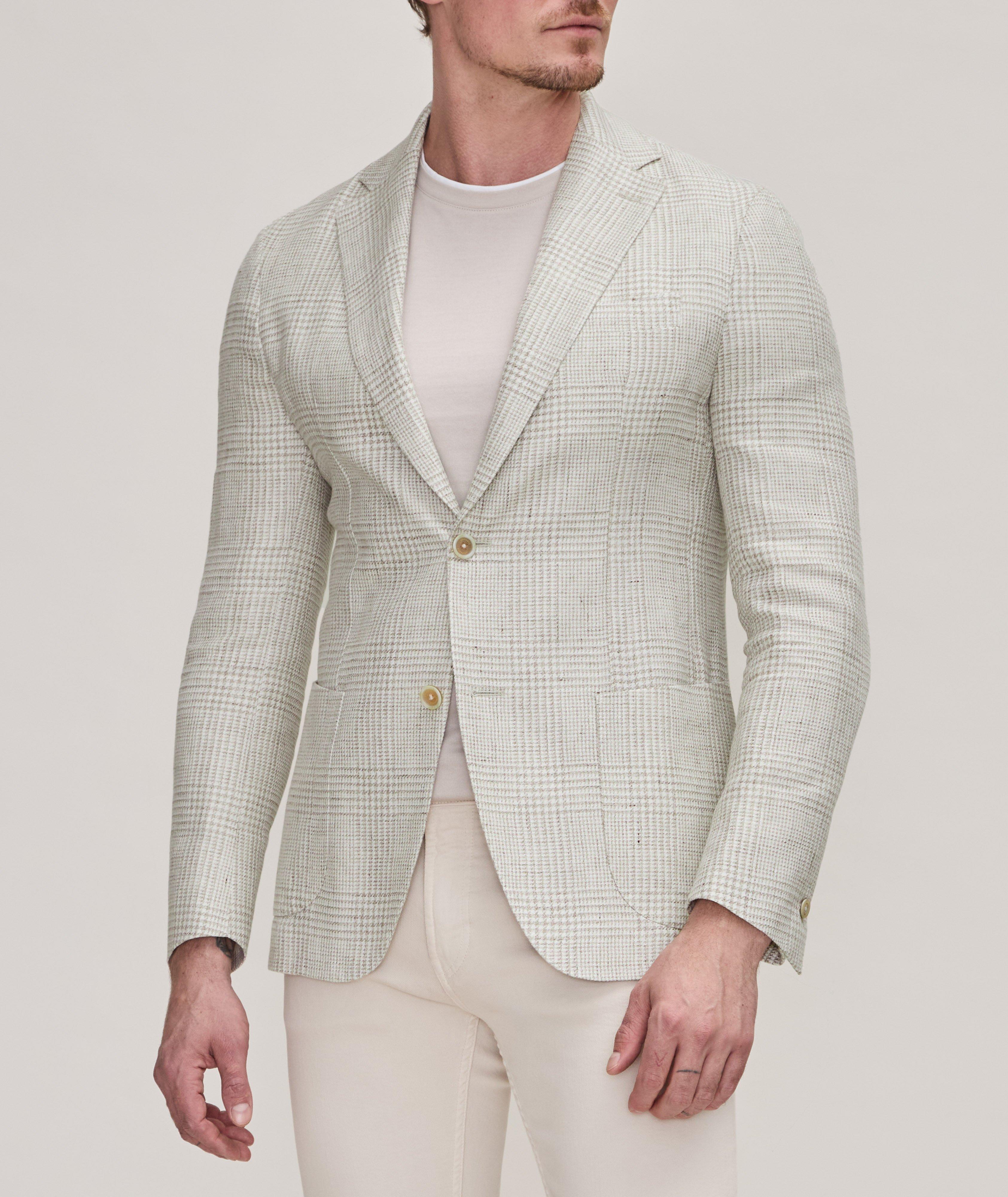 Platinum Collection Houndstooth Linen, Wool & Silk Soft Jacket image 1