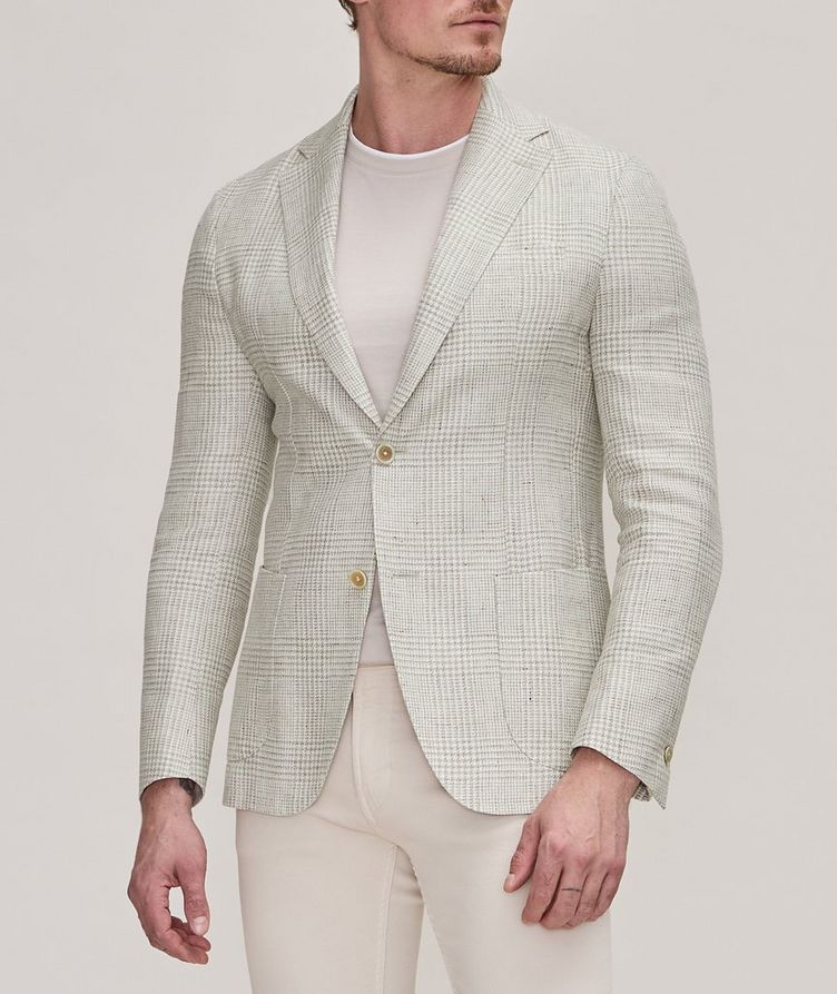 Platinum Collection Houndstooth Linen, Wool & Silk Soft Jacket image 1