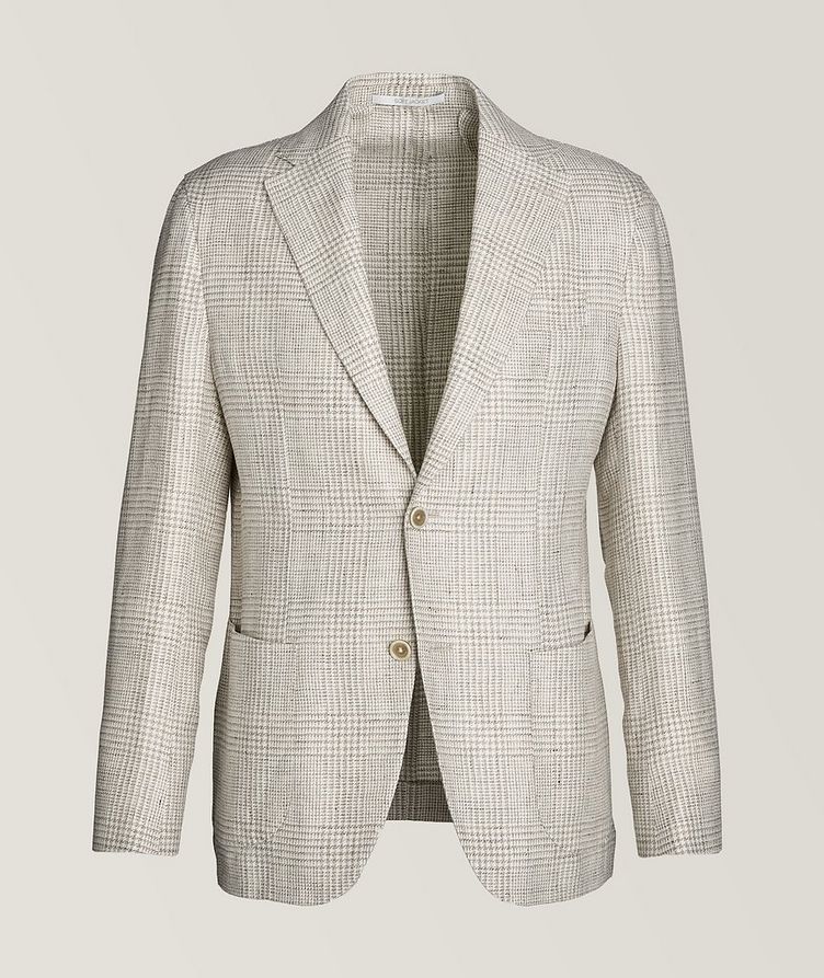 Platinum Collection Houndstooth Linen, Wool & Silk Soft Jacket image 0