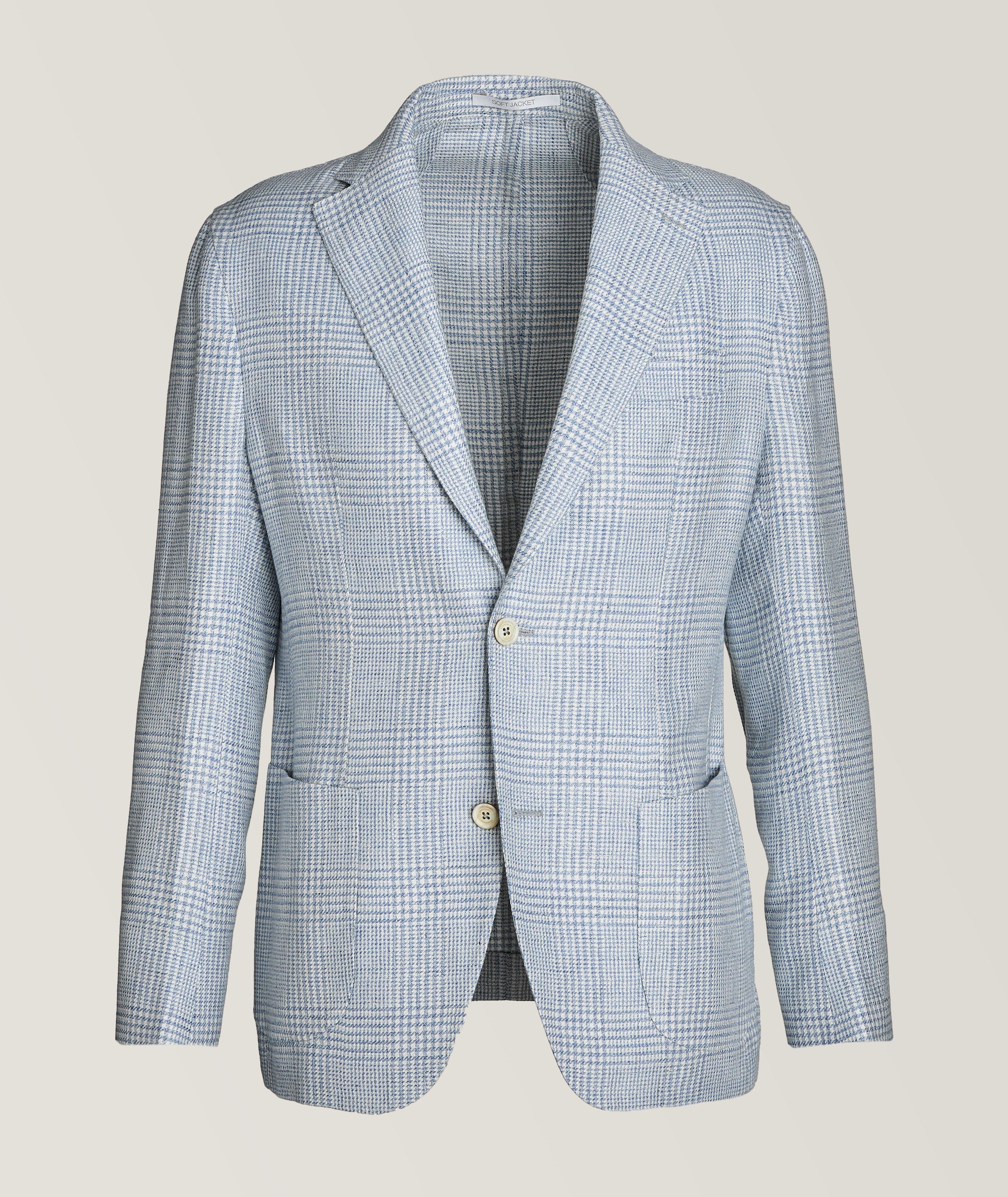 Platinum Collection Houndstooth Linen, Wool & Silk Sport Jacket image 0