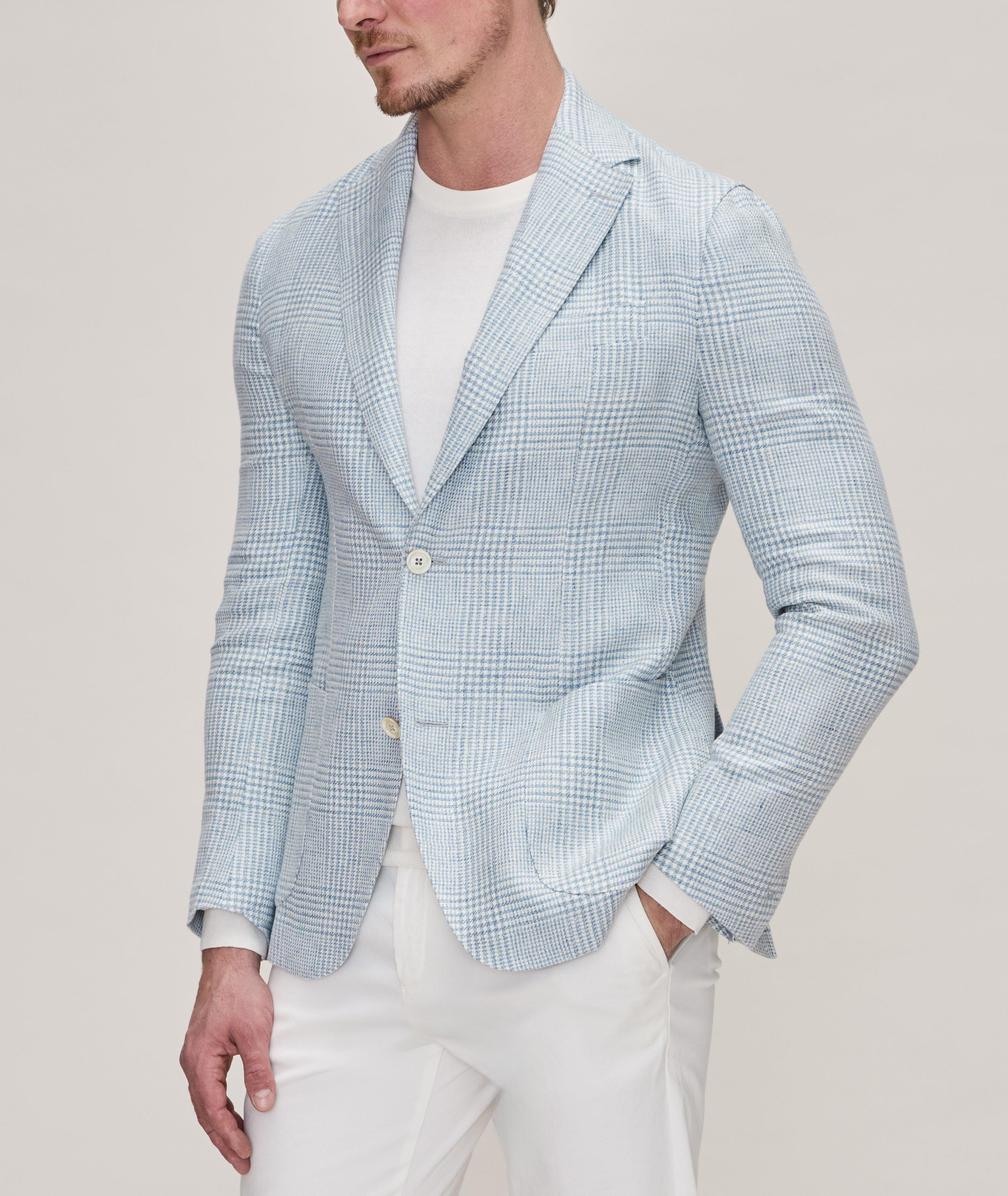 Platinum Collection Houndstooth Linen, Wool & Silk Sport Jacket image 1