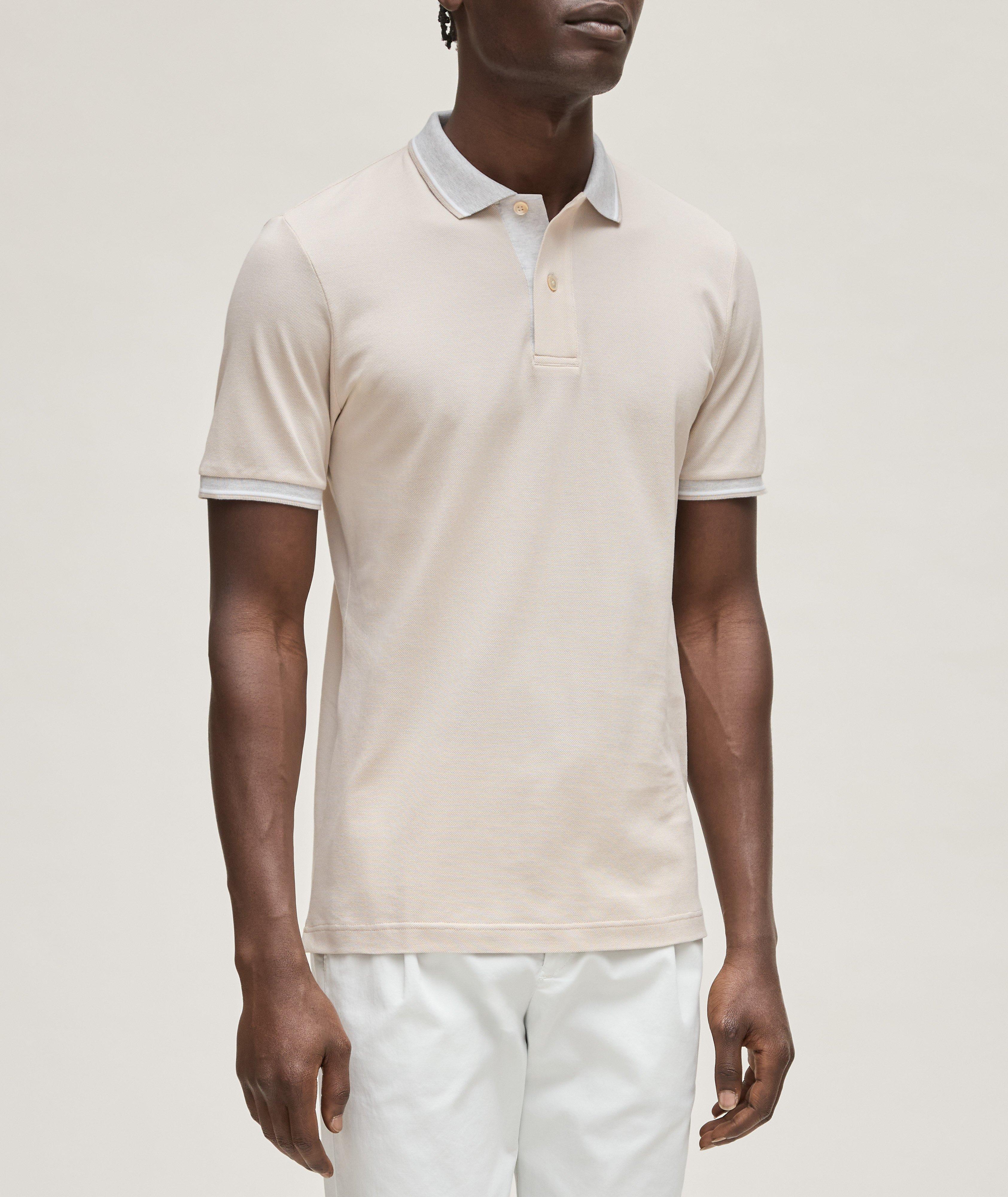 Contrast Tipped Pique Cotton Polo image 1