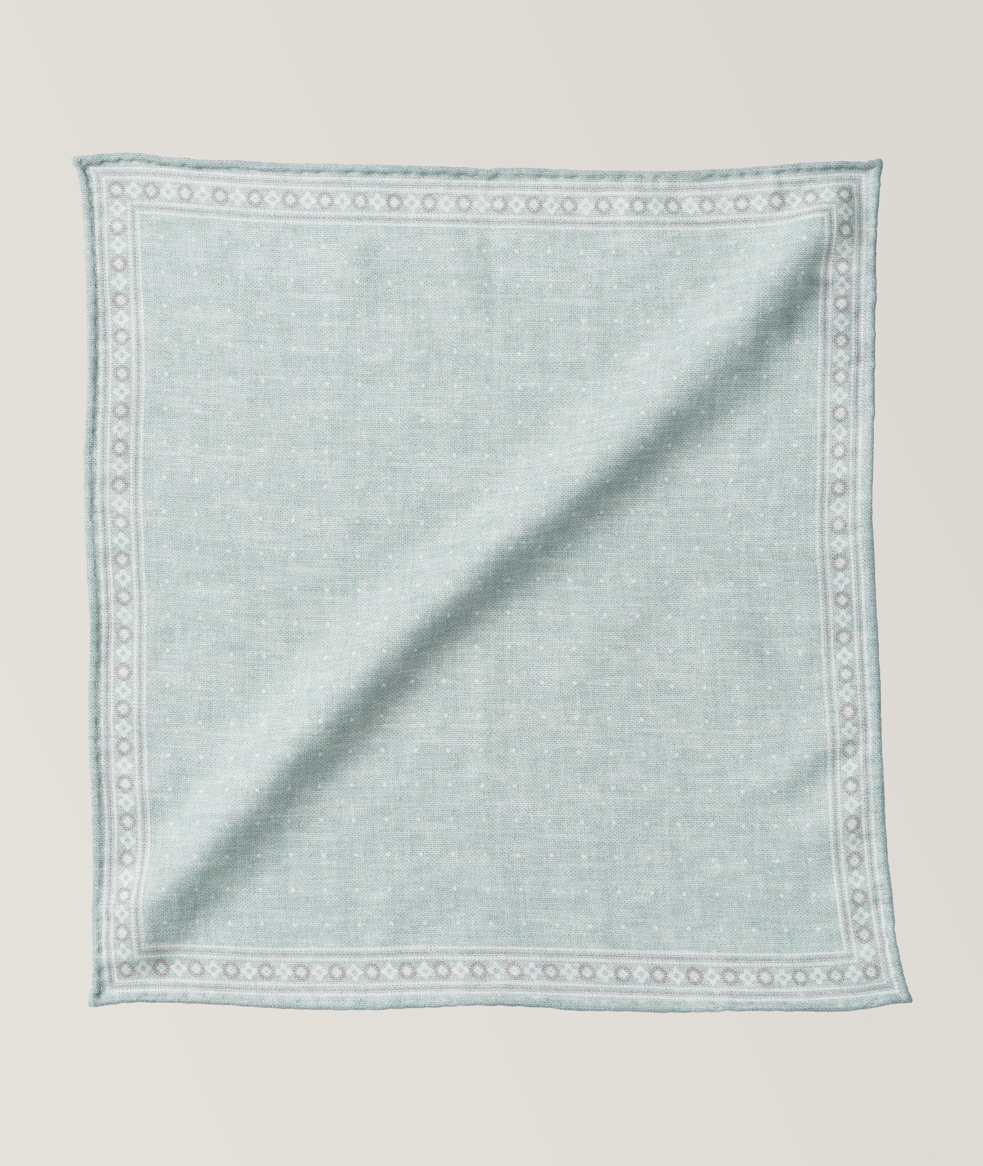 Neat Pattern Wool-Cotton Pocket Square