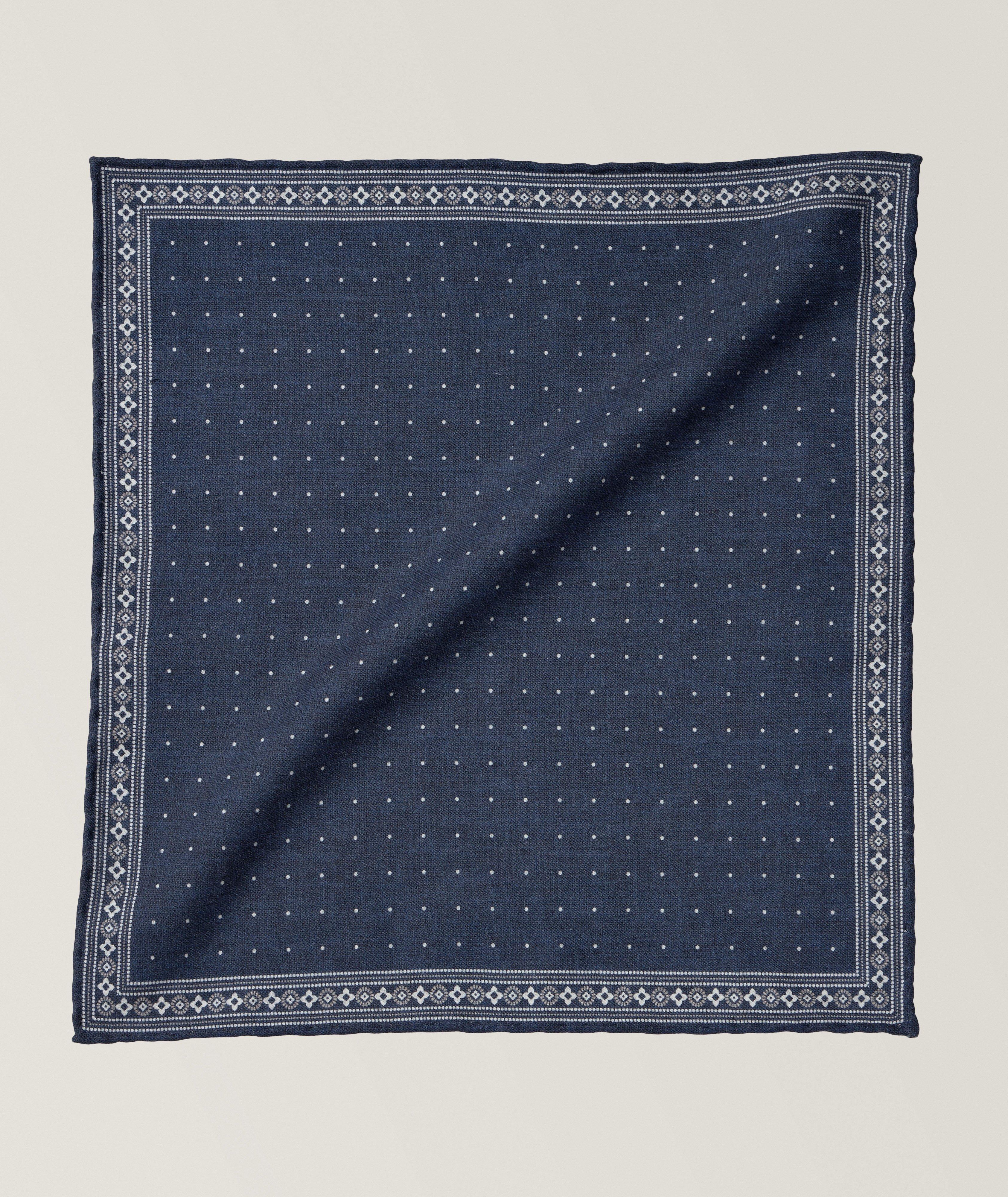 Neat Pattern Wool-Cotton Pocket Square image 0