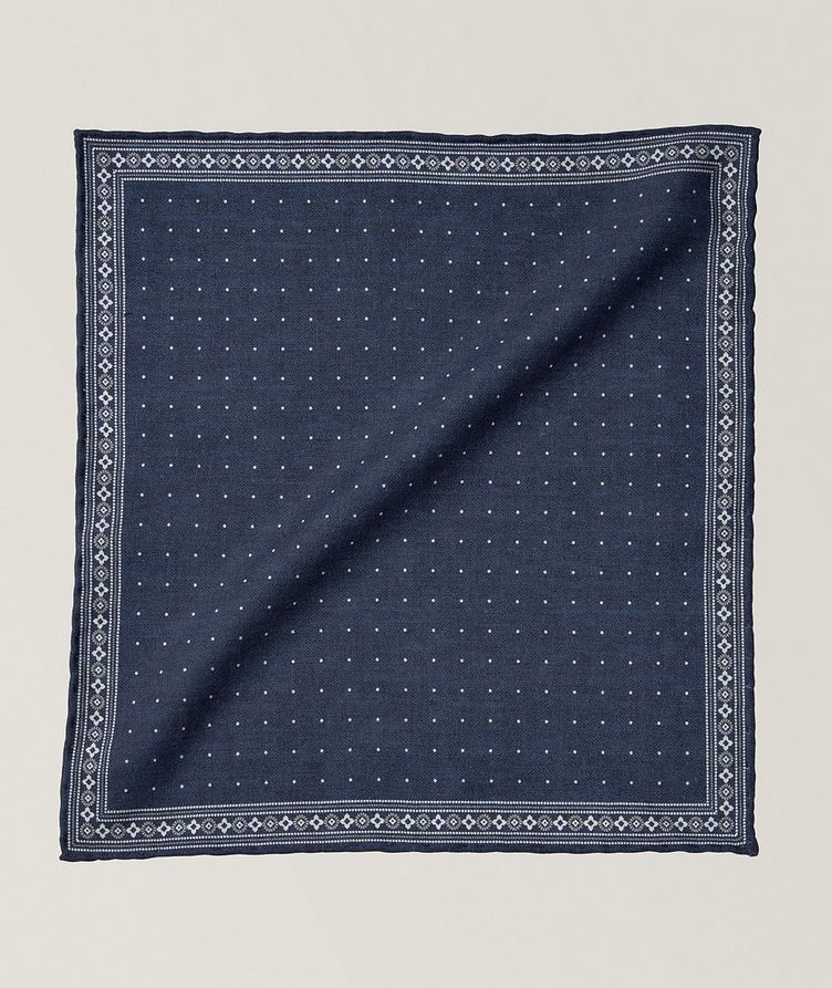 Neat Pattern Wool-Cotton Pocket Square image 0