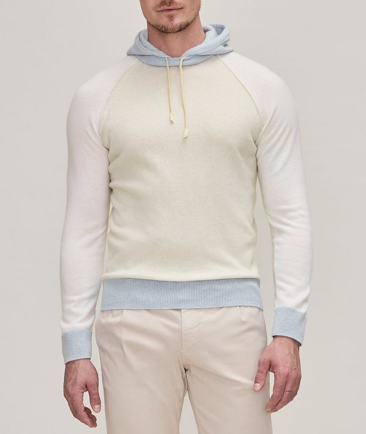 Colourblock Cashmere Hooded Sweater image 1