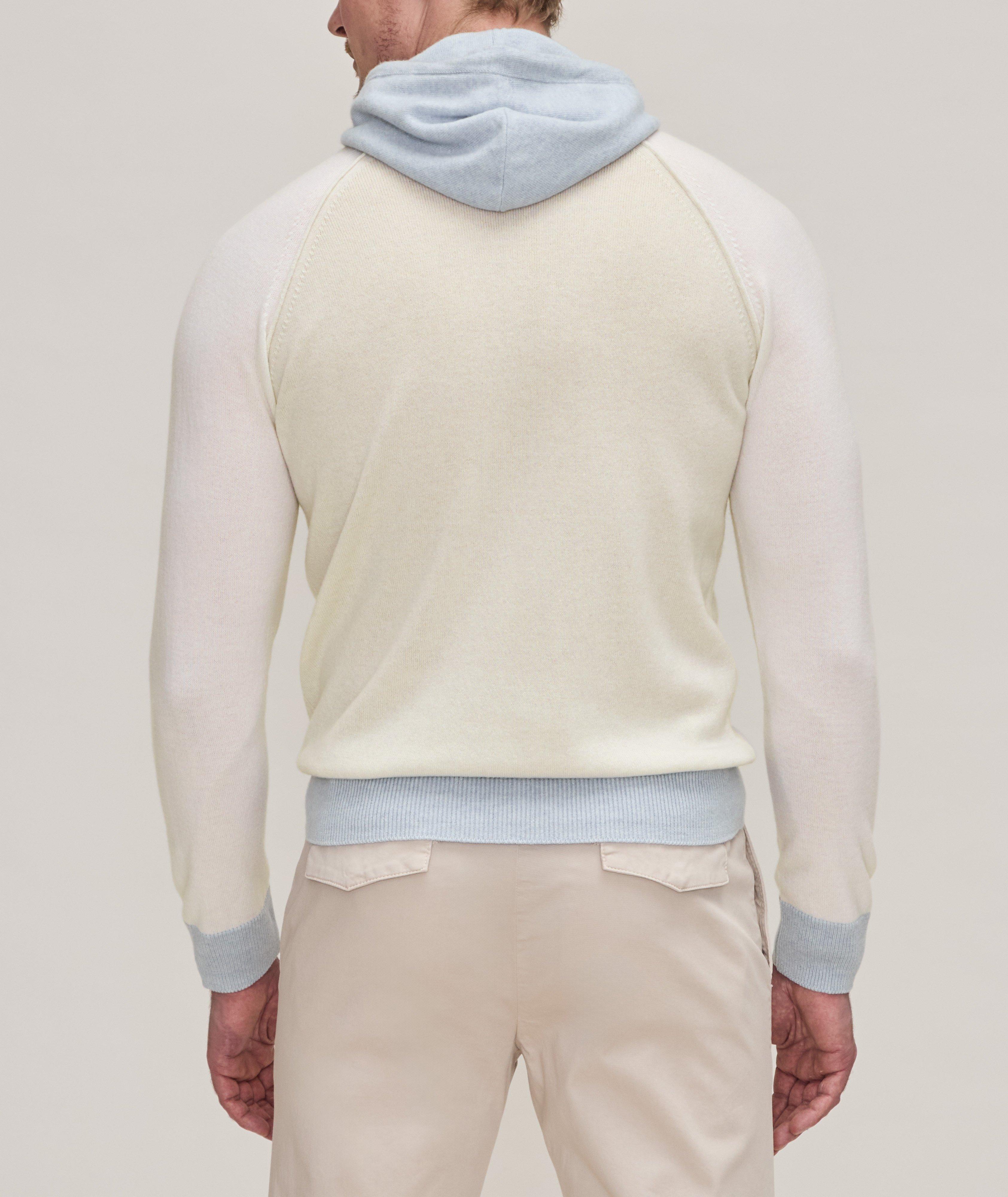 Colourblock Cashmere Hooded Sweater image 5