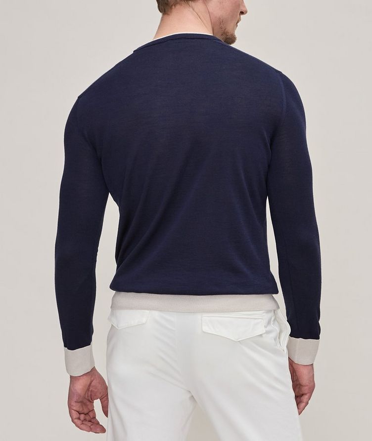 Contrast Tipped Wool-Silk Sweater image 2