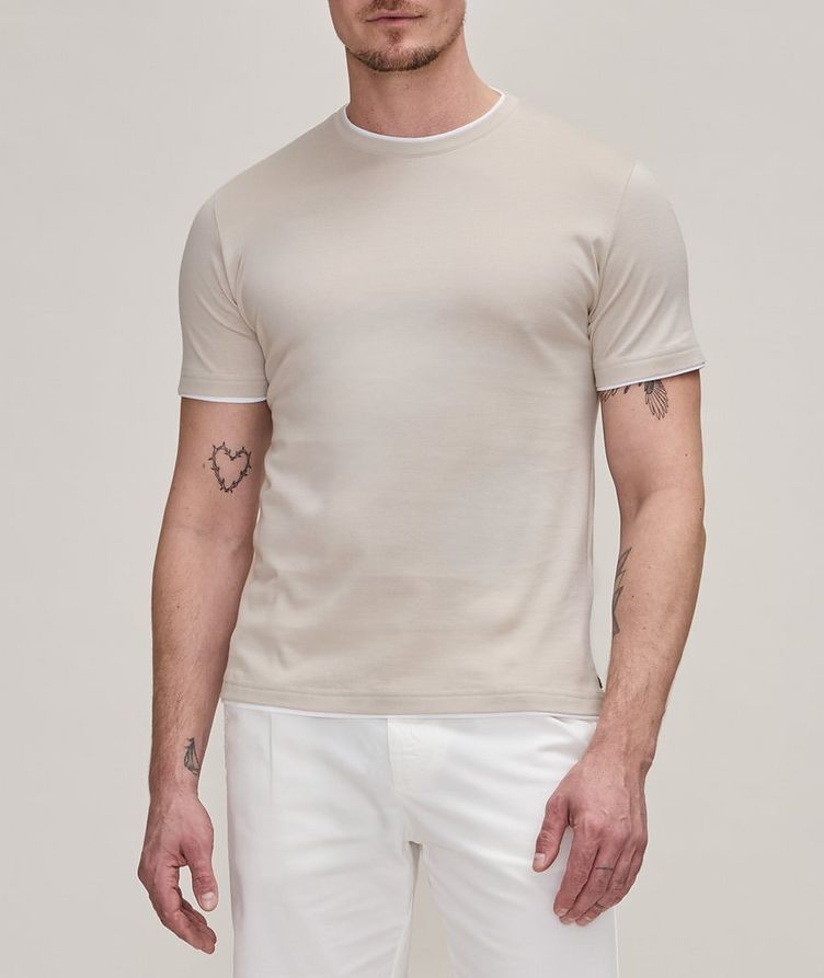 Platinum Collection Double Layer Contrast Trim Cotton T-Shirt image 1