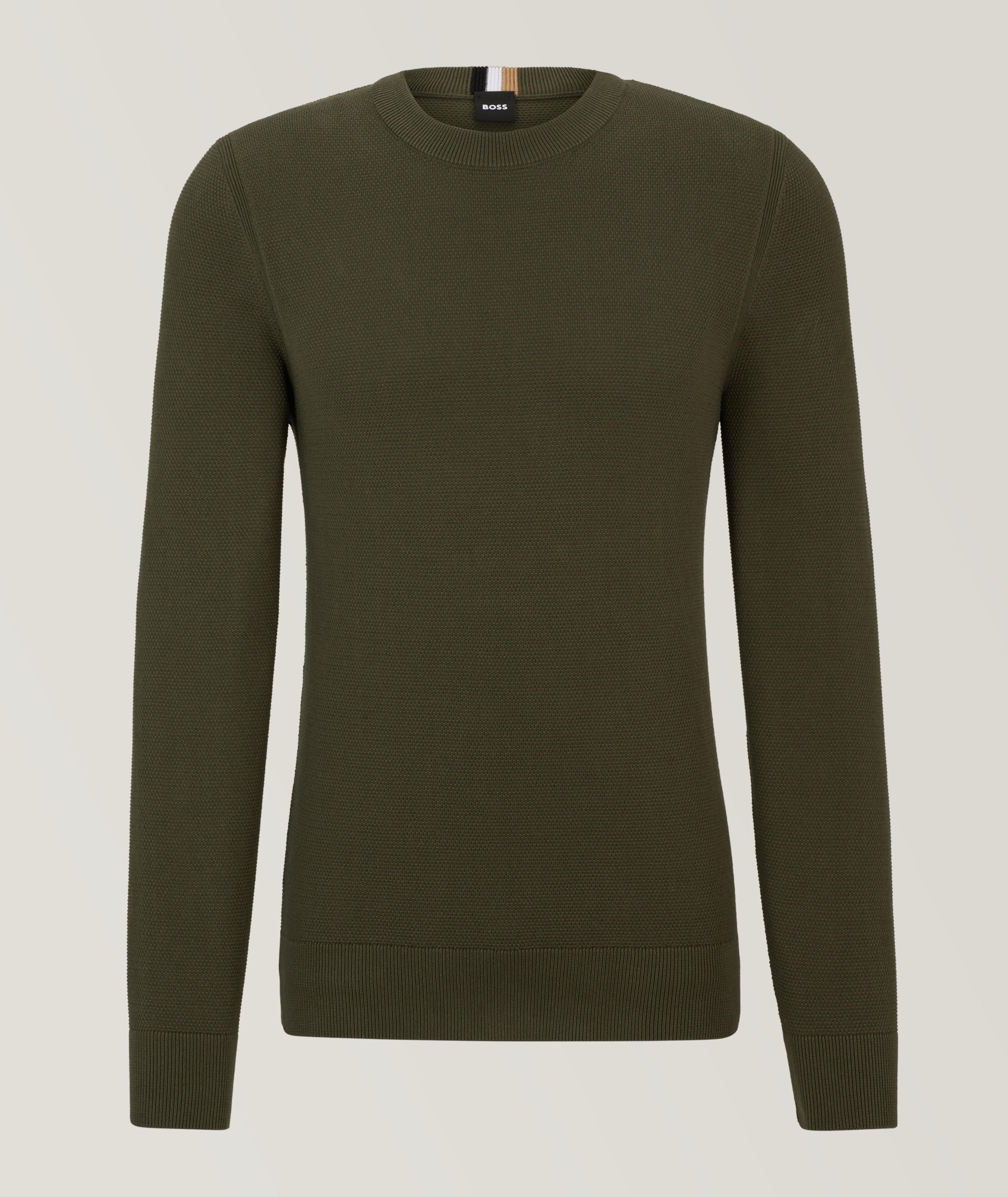 BOSS Micro Structure Cotton Sweater | Sweaters & Knits | Harry Rosen