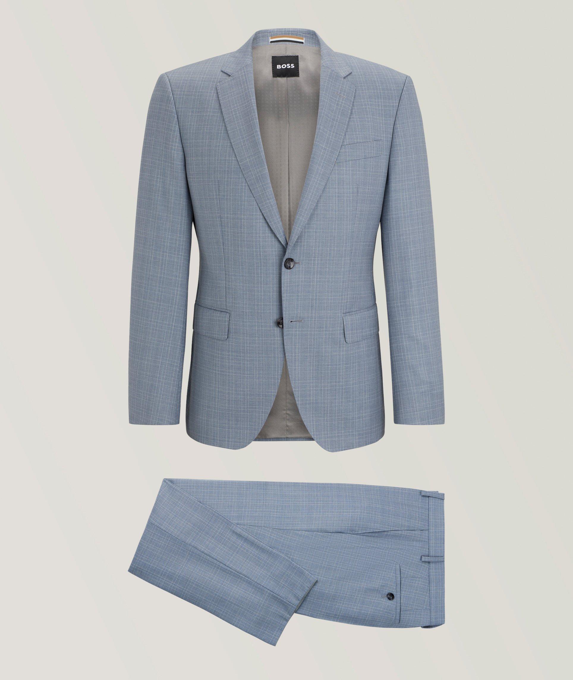 BOSS Checked Virgin Wool Serge Suit