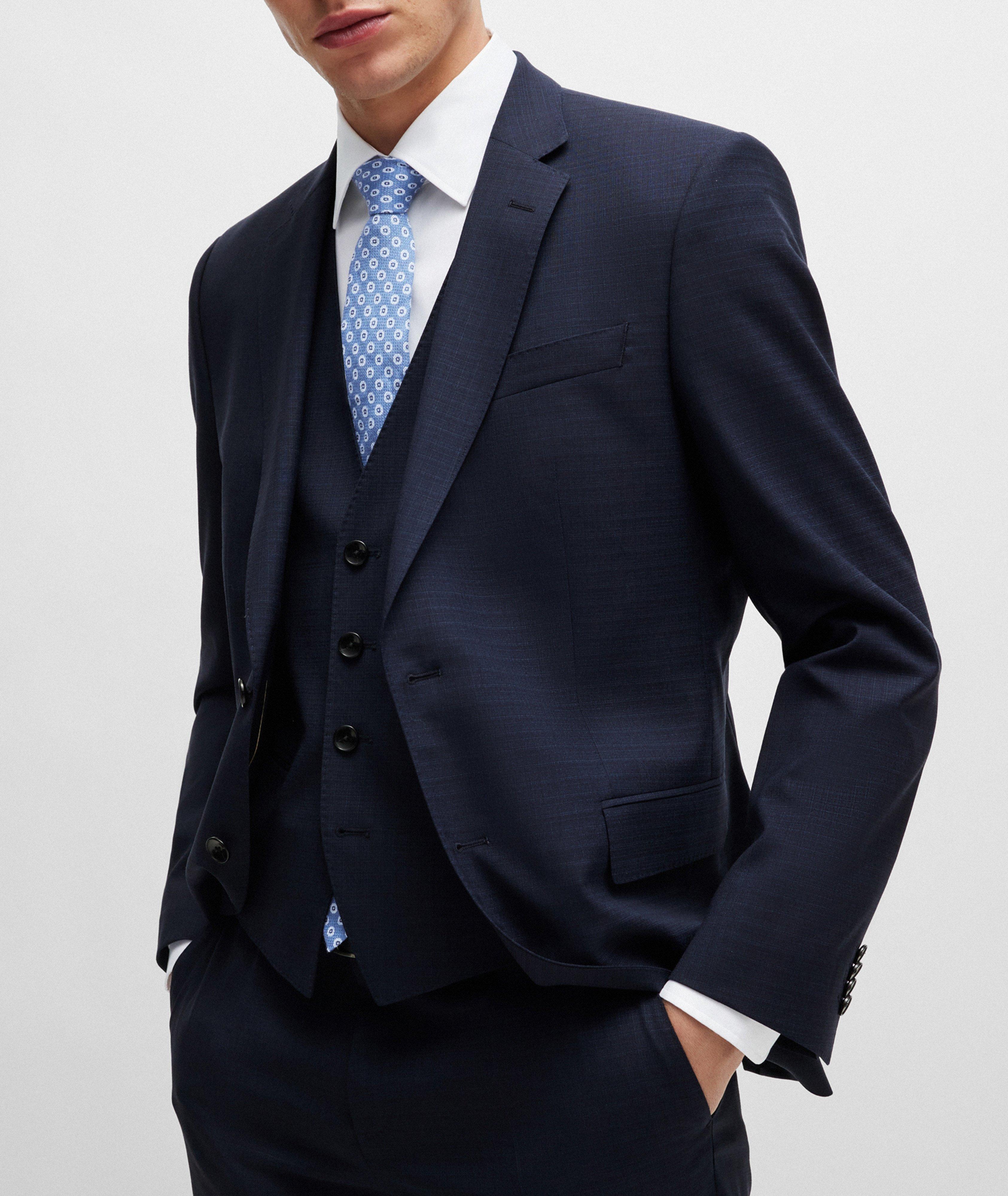 Patterned Stretch-Wool Suit