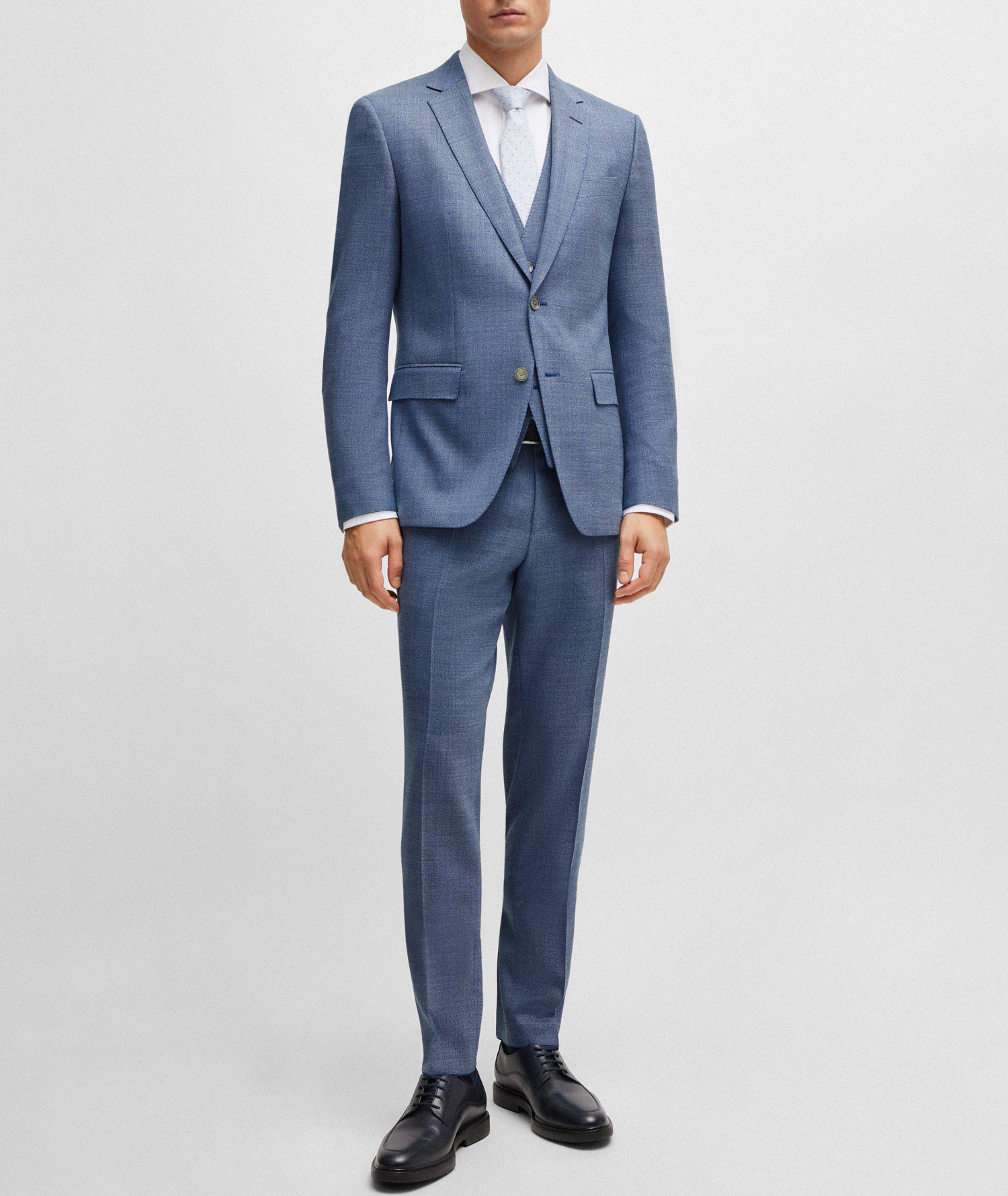 Black Heritage Hopsack Stretch-Virgin Wool 3-Piece Suit  image 9