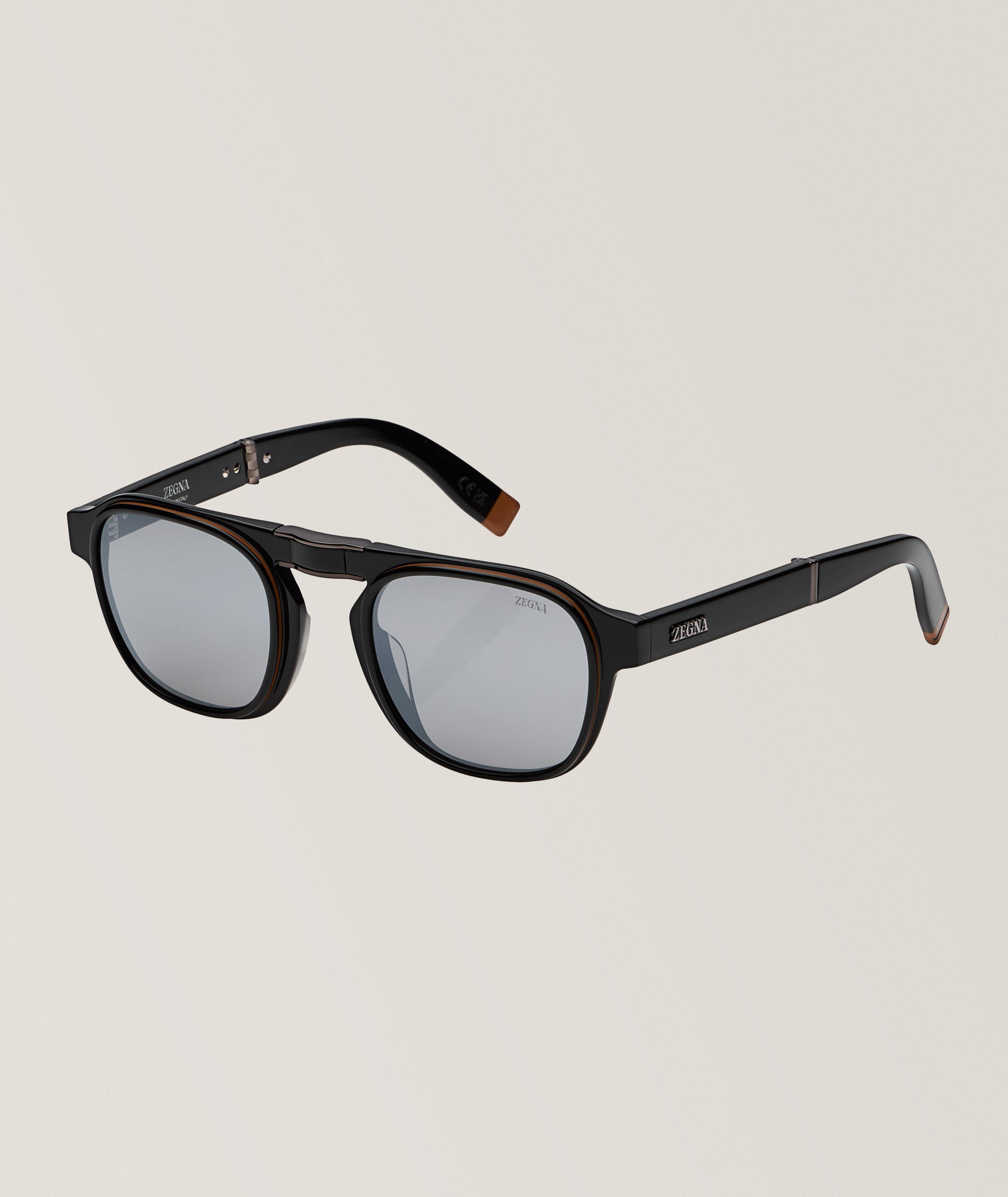 Smoked Foldable Polarized Round Frame Sunglasses  image 0