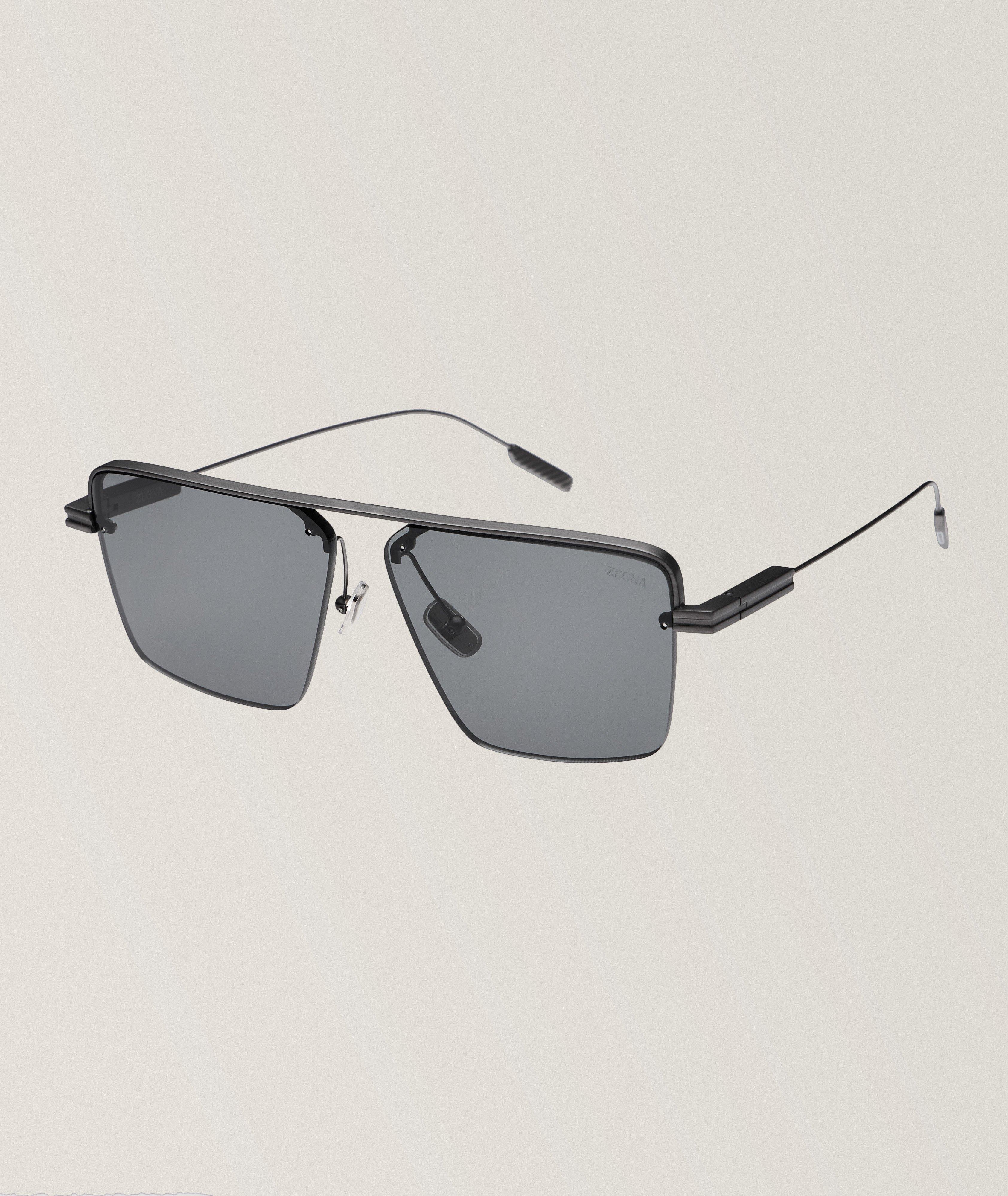 Zegna Lunettes de soleil rectangulaires