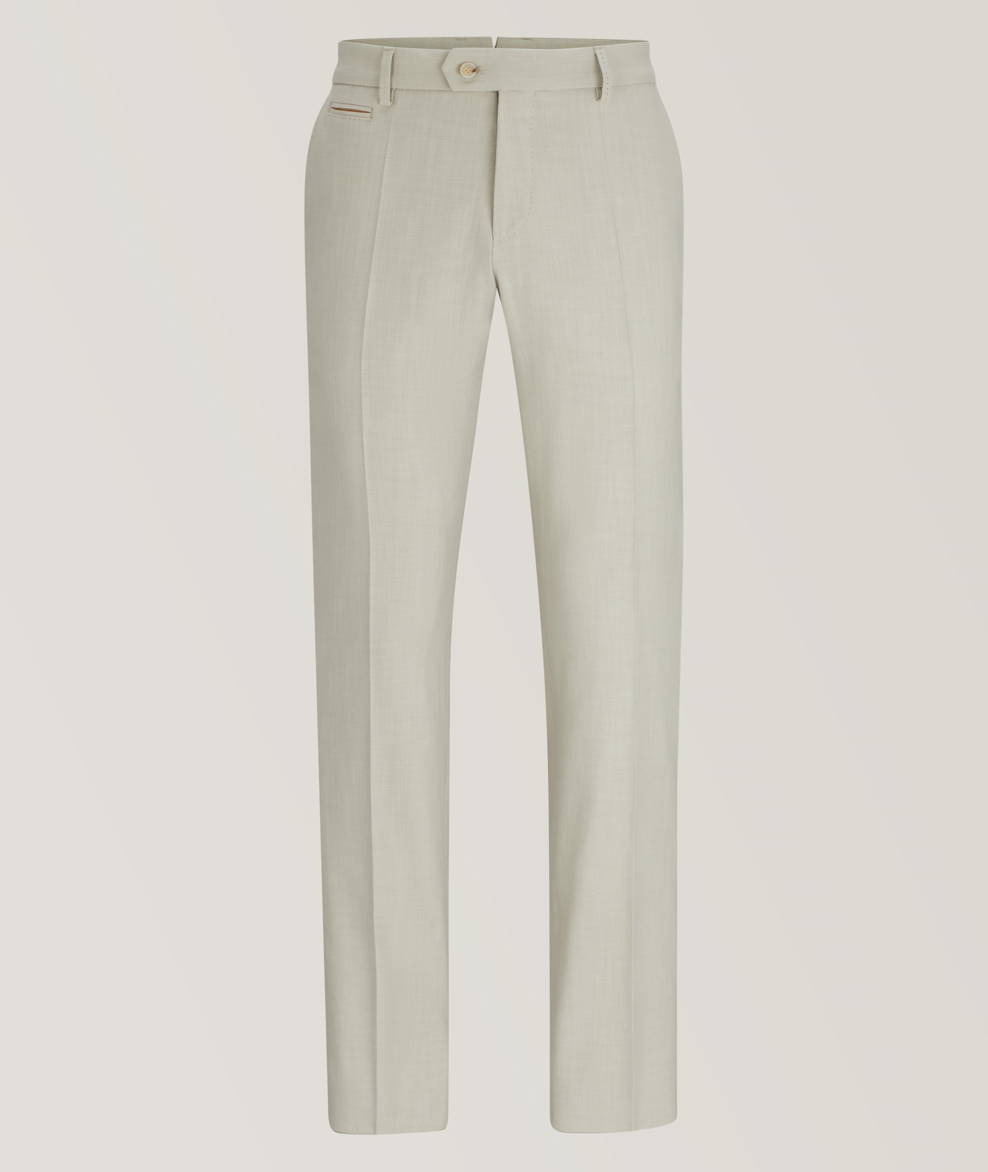 Micro Patterned Stretch-Cotton Trousers image 0