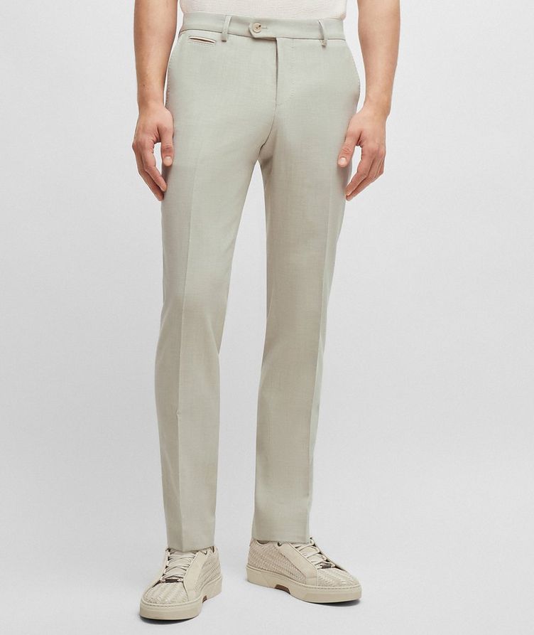 Micro Patterned Stretch-Cotton Trousers image 5