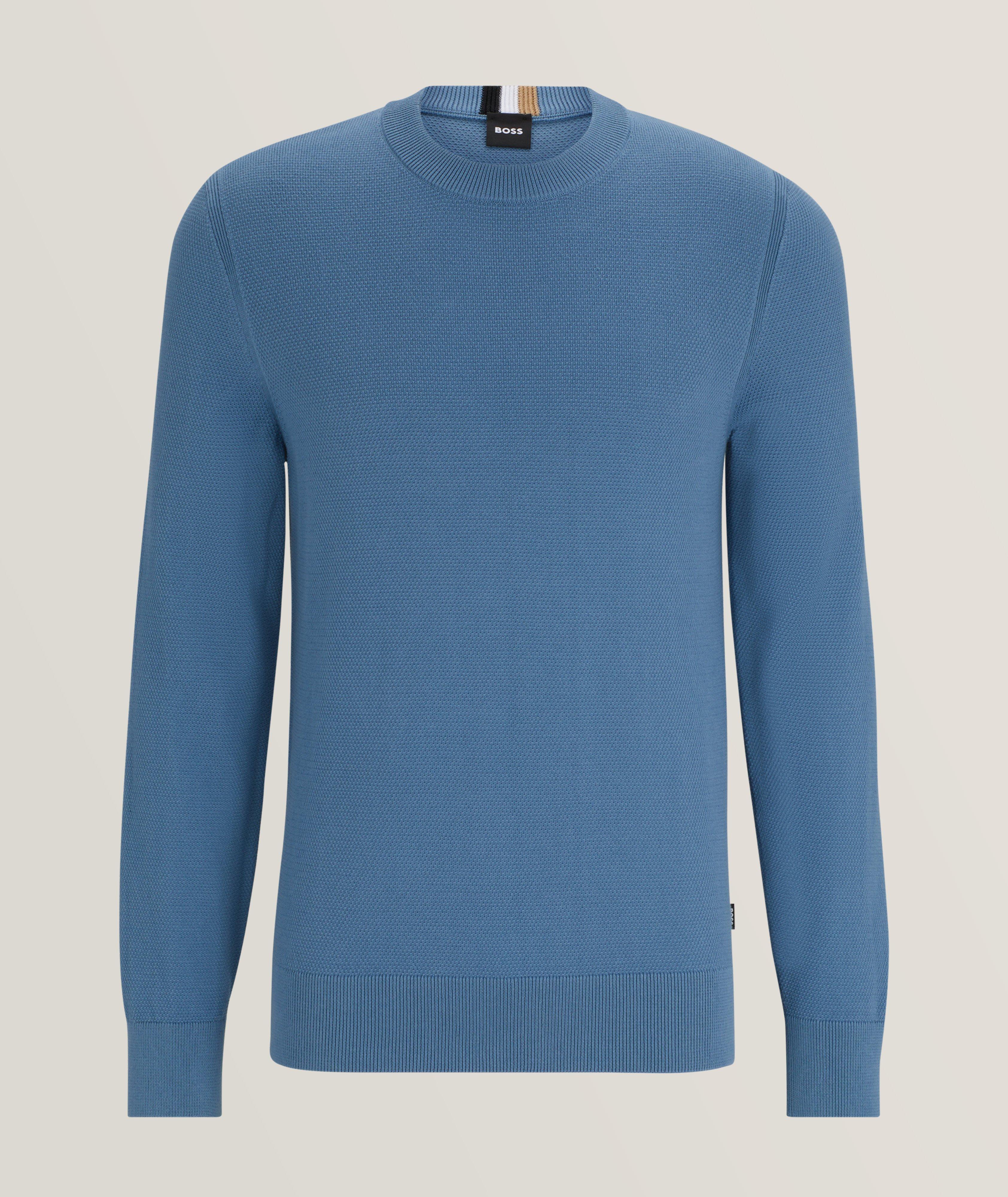 BOSS Ecaio Micro-Structured Cotton Sweater 