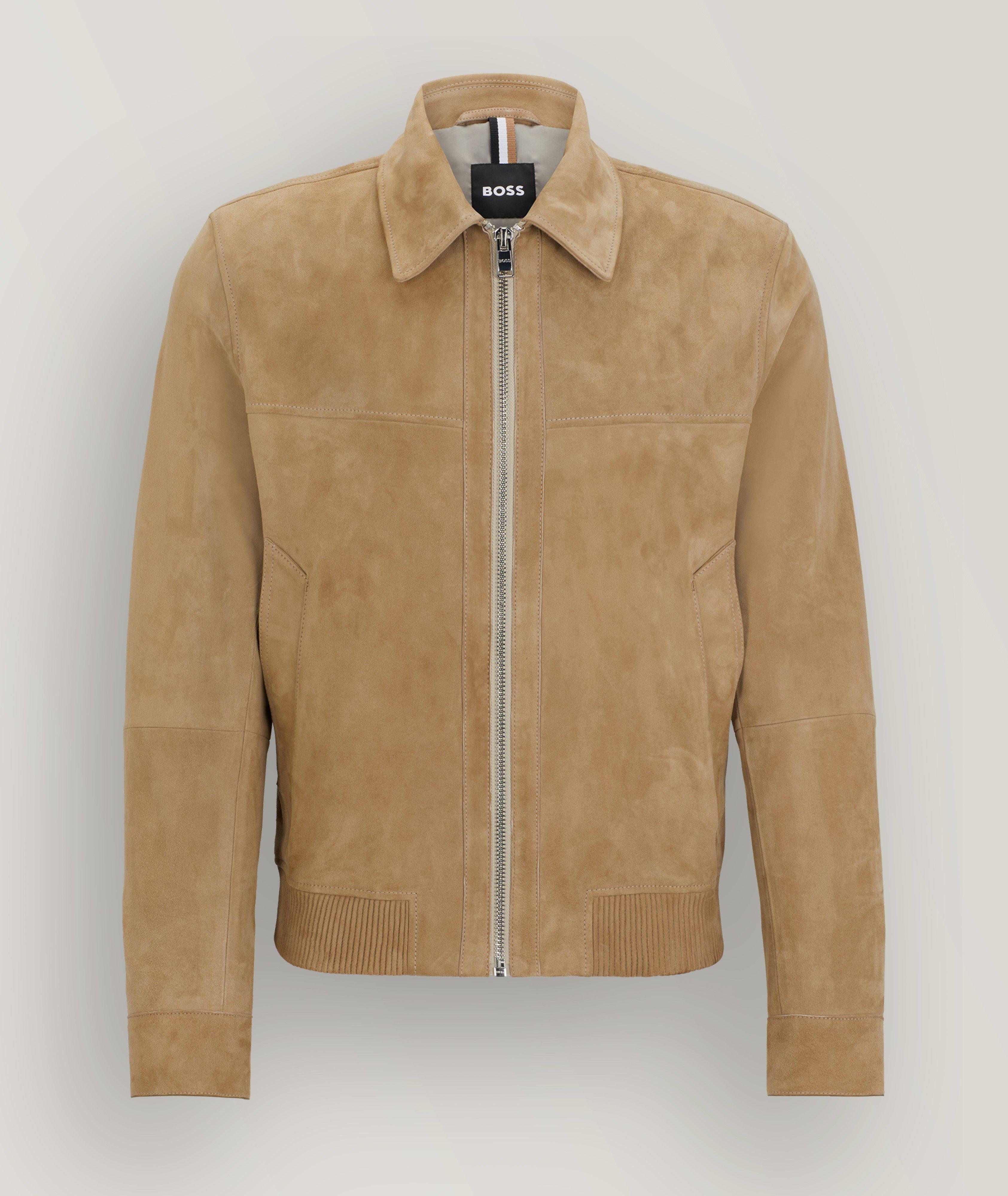 HUGO - Hybrid jacket in shearling suede and nappa leather