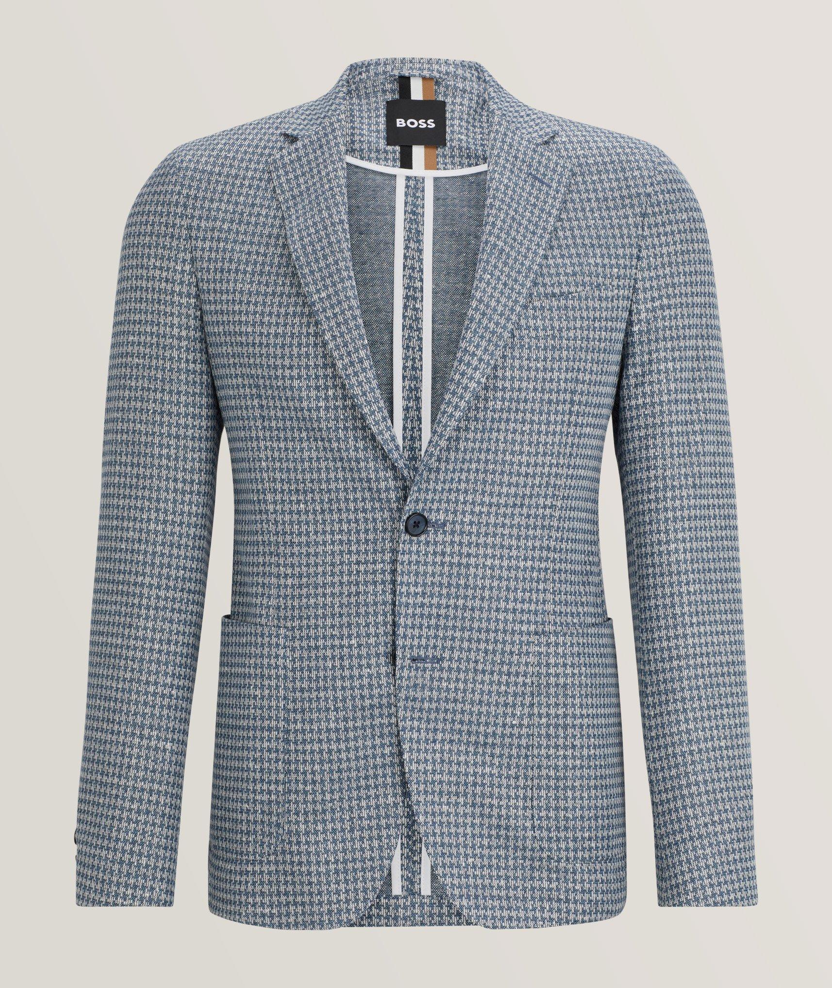 BOSS Hanry Neat Pattern Linen-Blend Sport Jacket