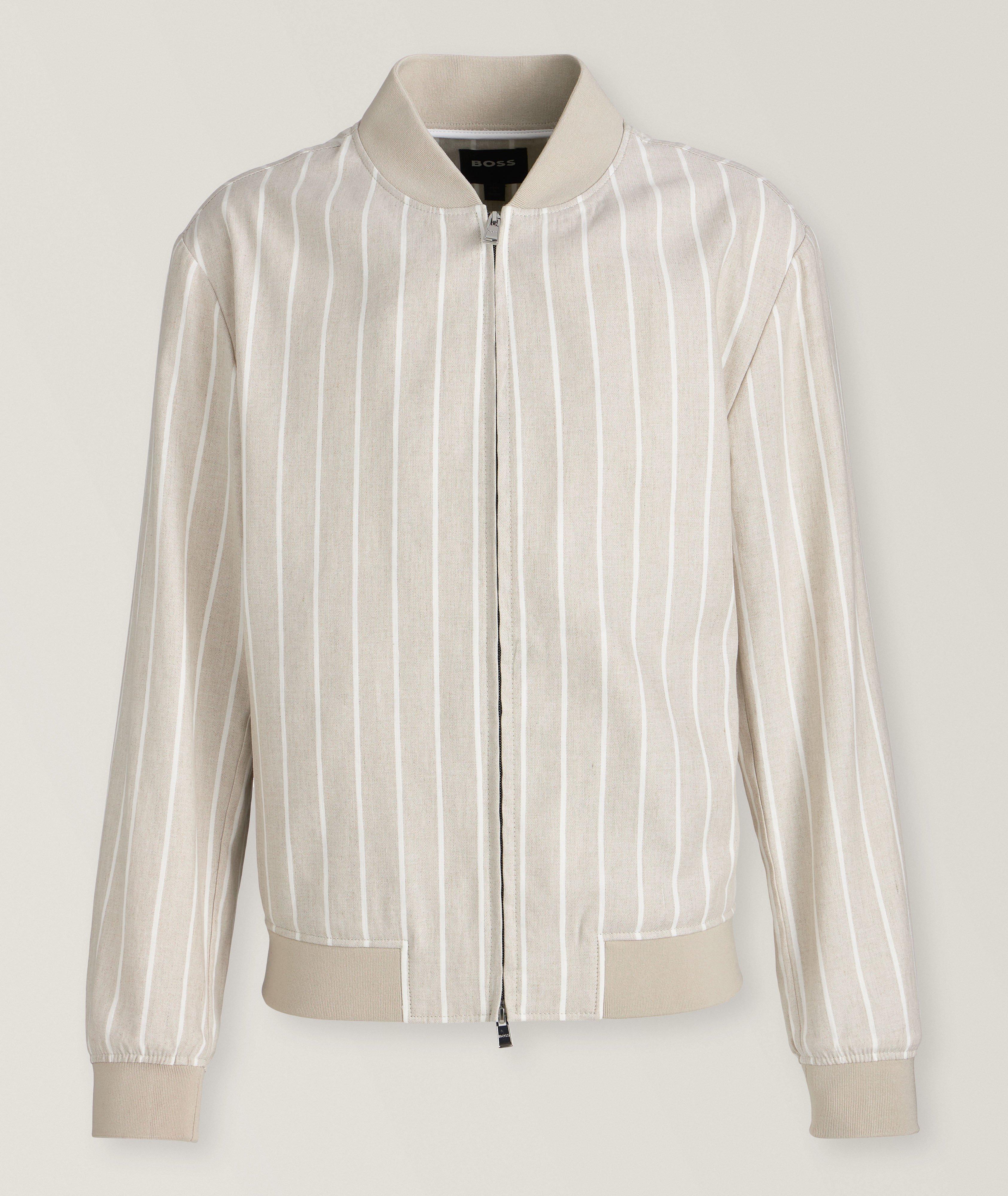 BOSS Hanry Striped Italian Linen-Cotton Jacket | Sport Jackets | Harry ...